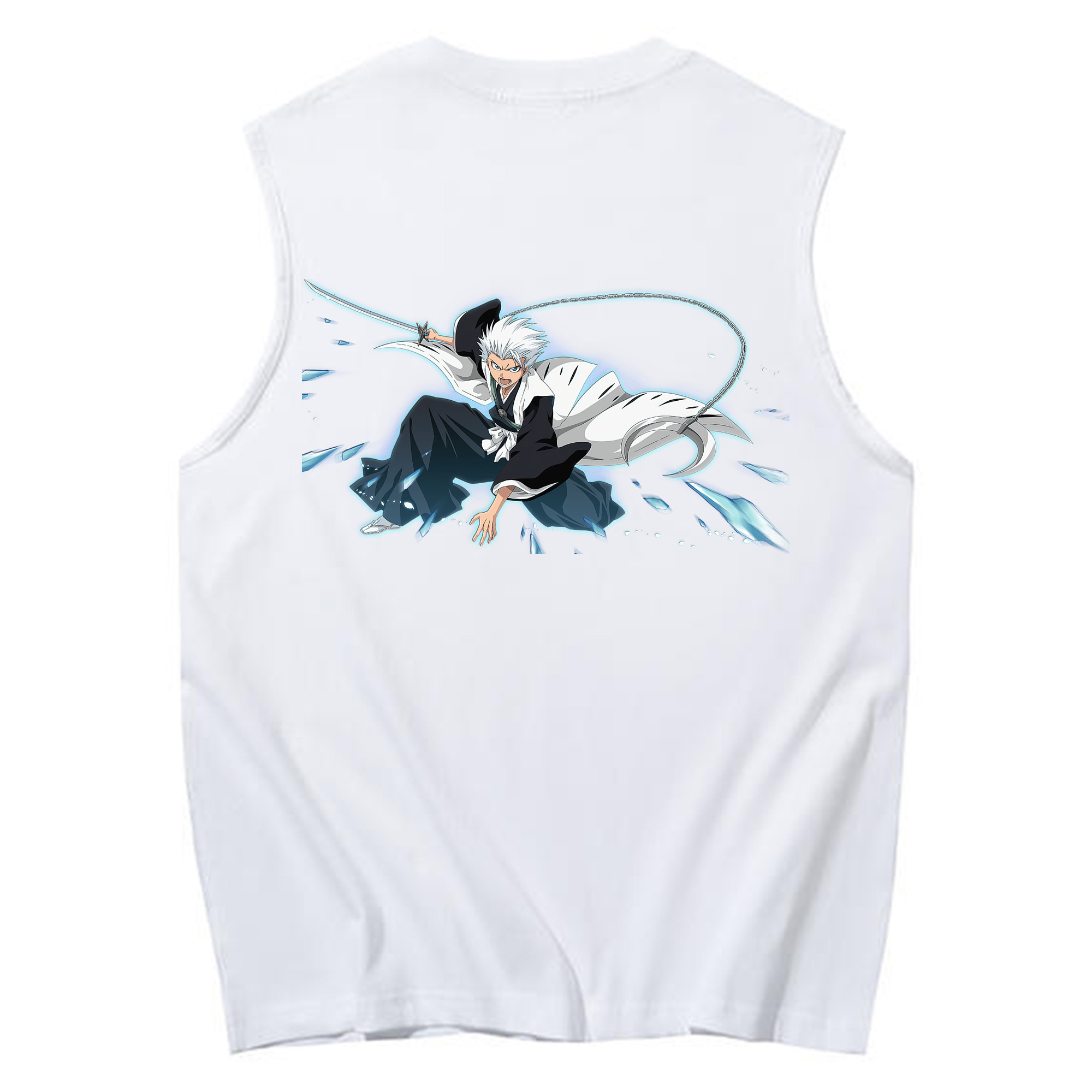 （画像用） ブリーチ 日番谷冬獅郎（ひつがや とうしろう） BLEACH Hitsugaya Toushirou コットン100％タンクトップ（背面プリント）