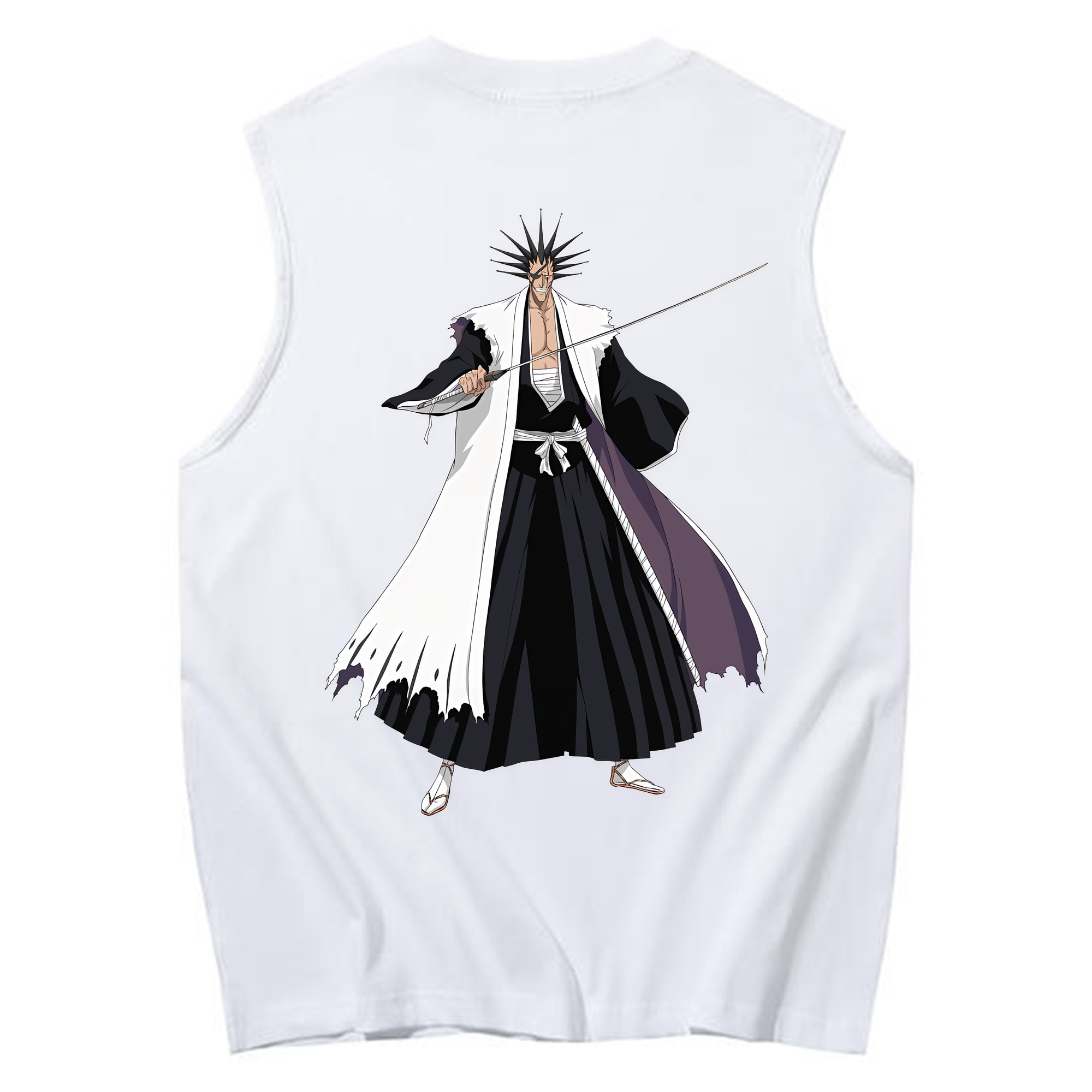 （画像用） ブリーチ ざらき けんぱち BLEACH Zaraki Kenpachi コットン100％タンクトップ（背面プリント）