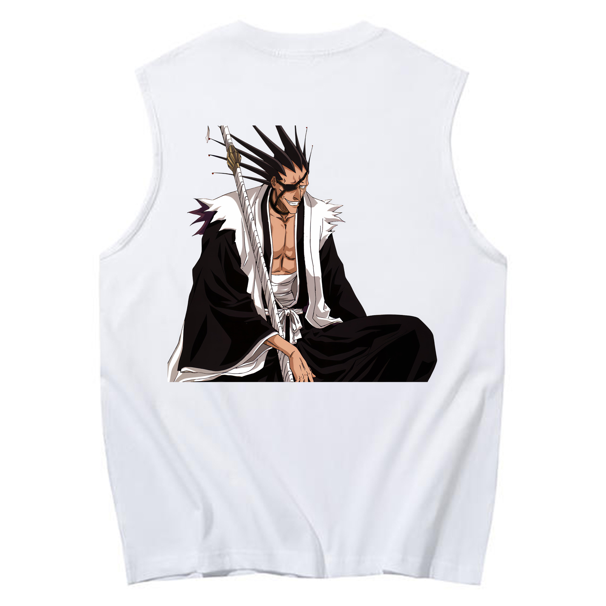 （画像用） ブリーチ ざらき けんぱち BLEACH Zaraki Kenpachi コットン100％タンクトップ（背面プリント）