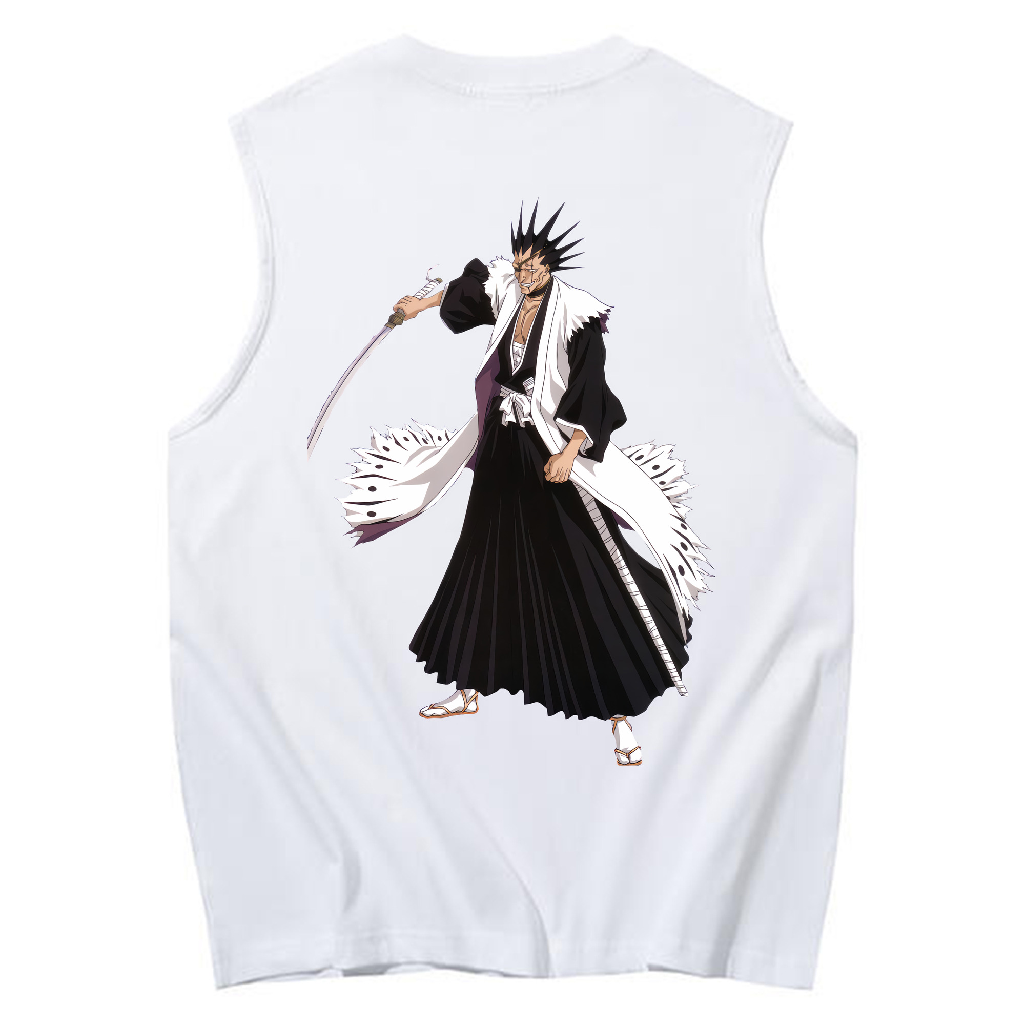 （画像用） ブリーチ ざらき けんぱち BLEACH Zaraki Kenpachi コットン100％タンクトップ（背面プリント）