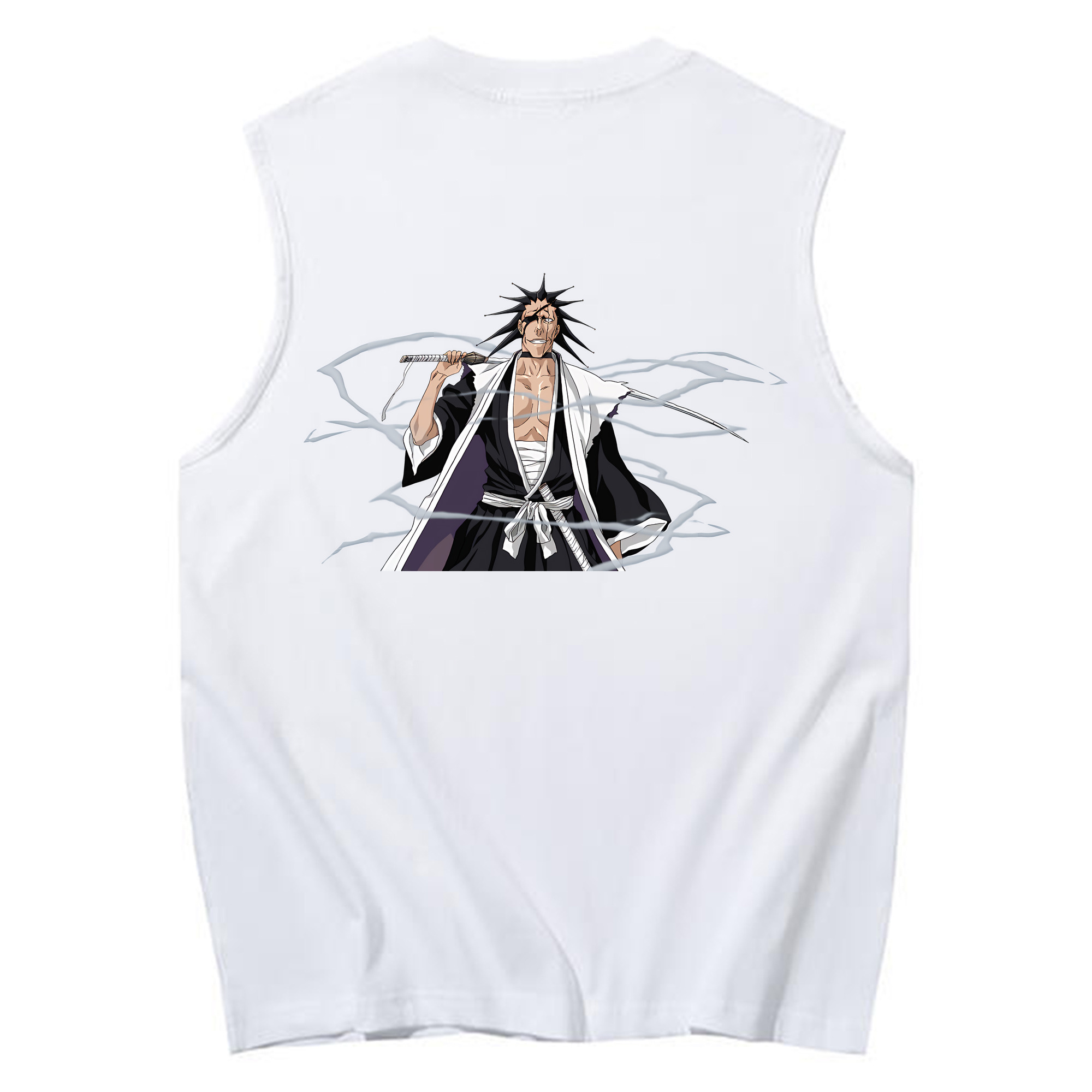 （画像用） ブリーチ ざらき けんぱち BLEACH Zaraki Kenpachi コットン100％タンクトップ（背面プリント）