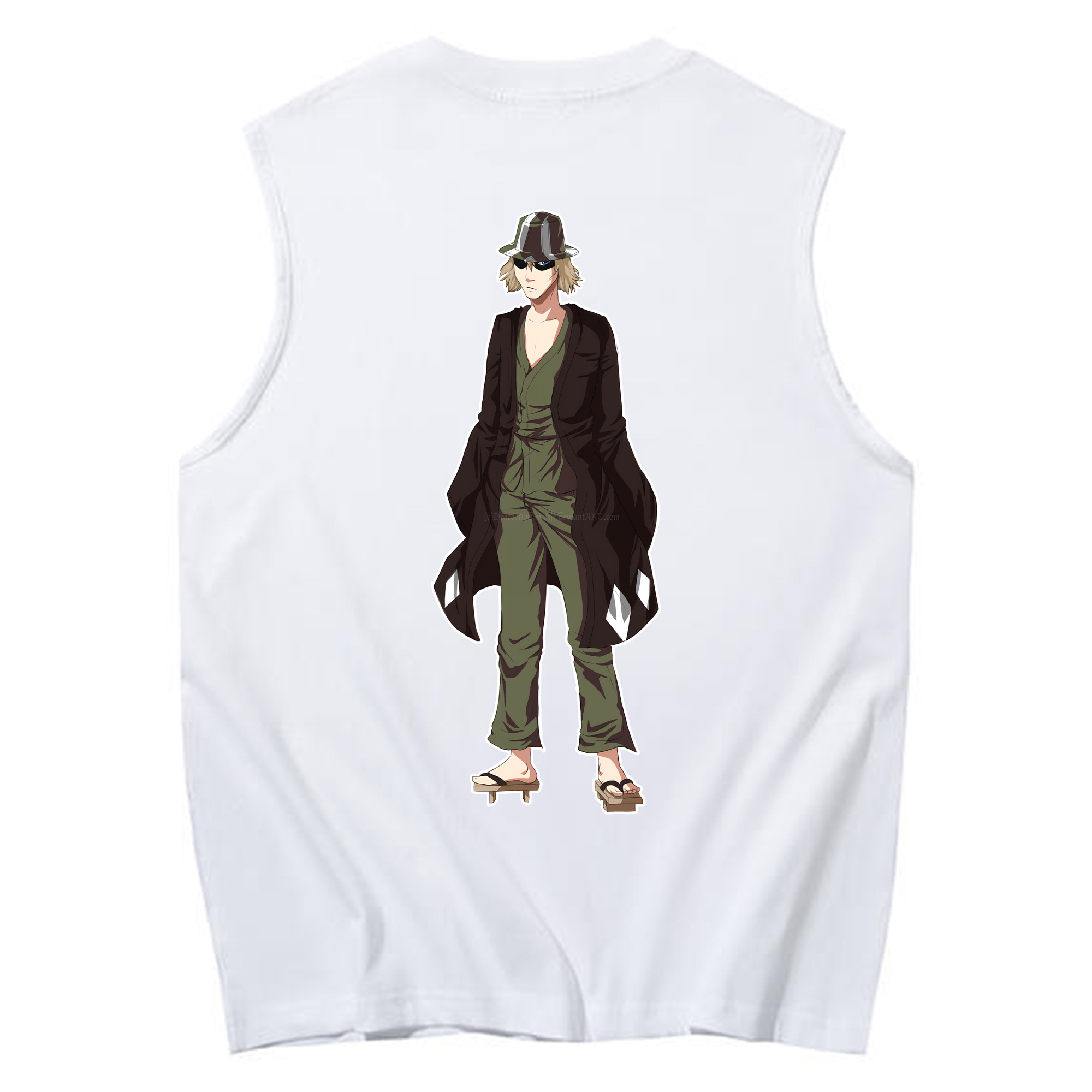 （画像用） "ブリーチ 浦原 喜助（うらはら きすけ） BLEACH Urahara Kisuke " コットン100％タンクトップ（背面プリント）