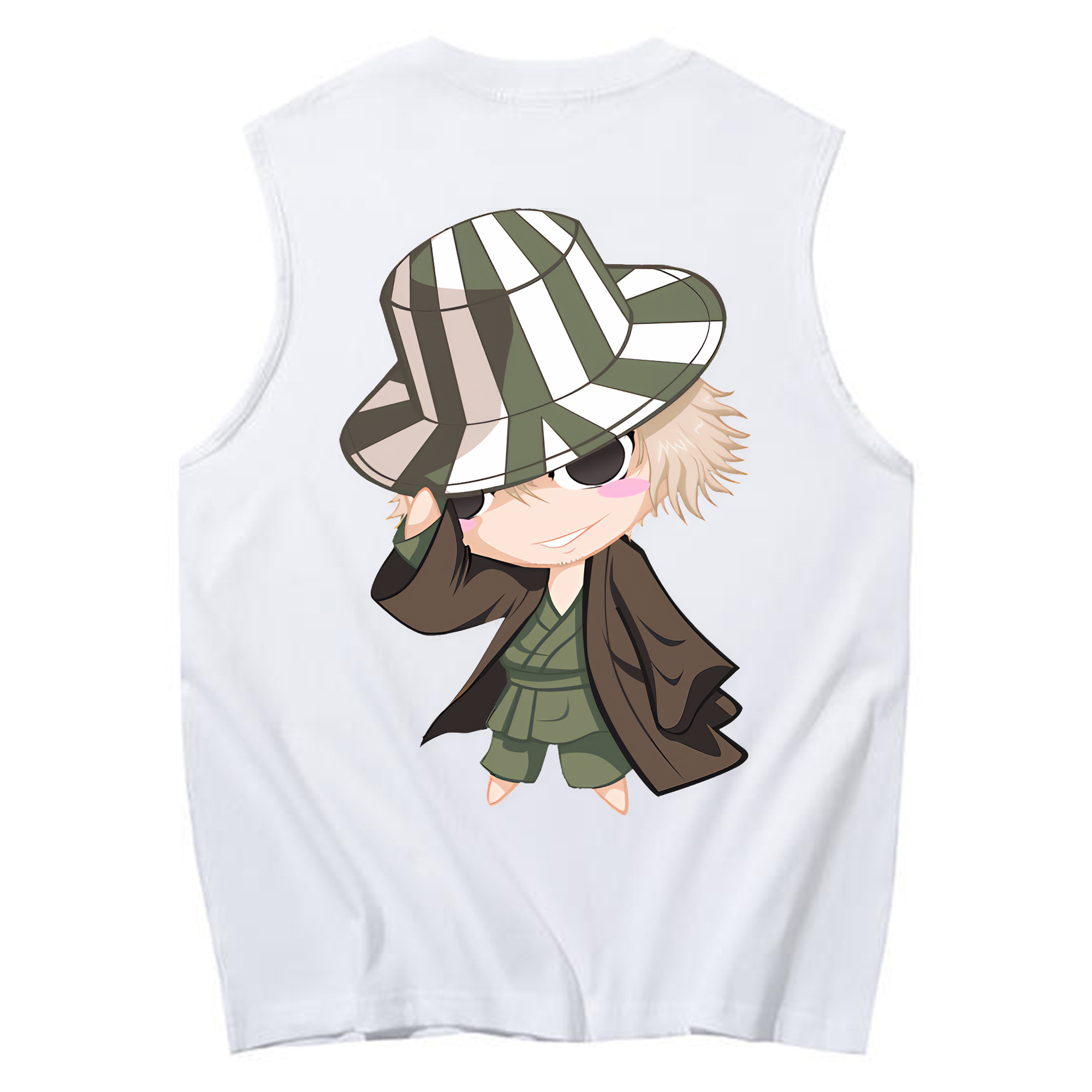 （画像用） "ブリーチ 浦原 喜助（うらはら きすけ） BLEACH Urahara Kisuke " コットン100％タンクトップ（背面プリント）