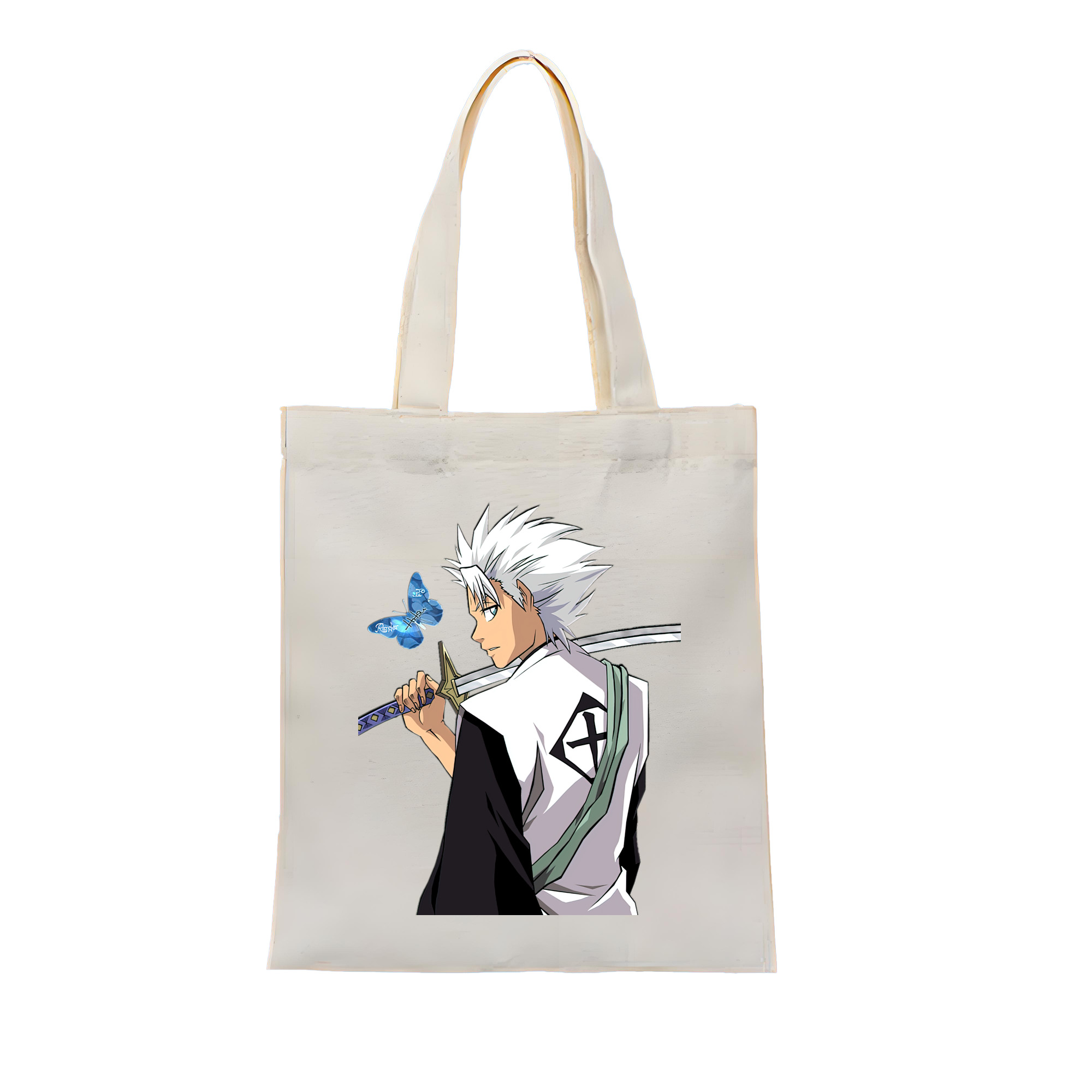 （画像用） ブリーチ 日番谷冬獅郎（ひつがや とうしろう） BLEACH Hitsugaya Toushirou 縦型キャンバス生地手提げバッグ　トートバッグ