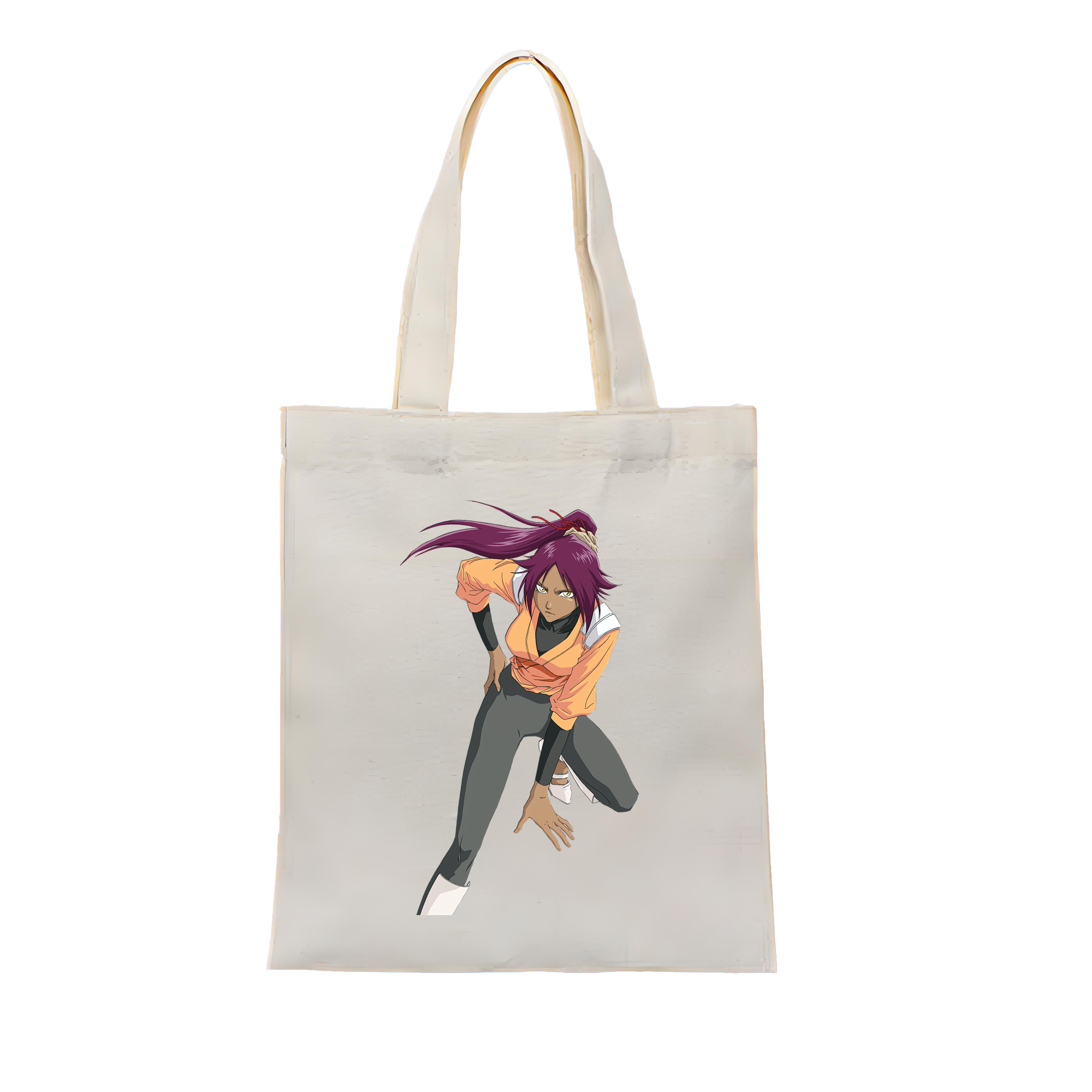 （画像用） ブリーチ 四楓院 夜一（しほういん よるいち） BLEACH Shihouin Yoruichi 縦型キャンバス生地手提げバッグ　トートバッグ