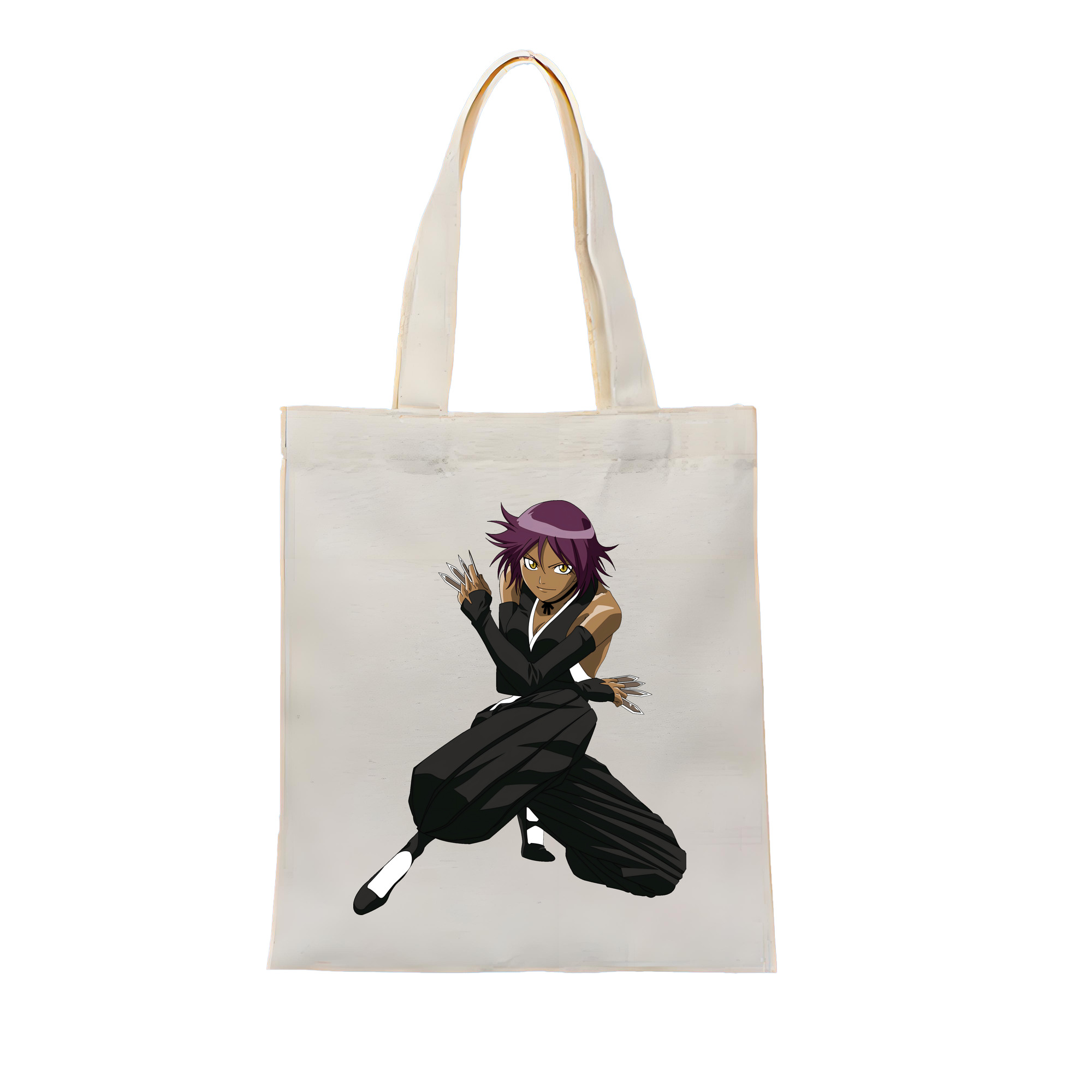 （画像用） ブリーチ 四楓院 夜一（しほういん よるいち） BLEACH Shihouin Yoruichi 縦型キャンバス生地手提げバッグ　トートバッグ
