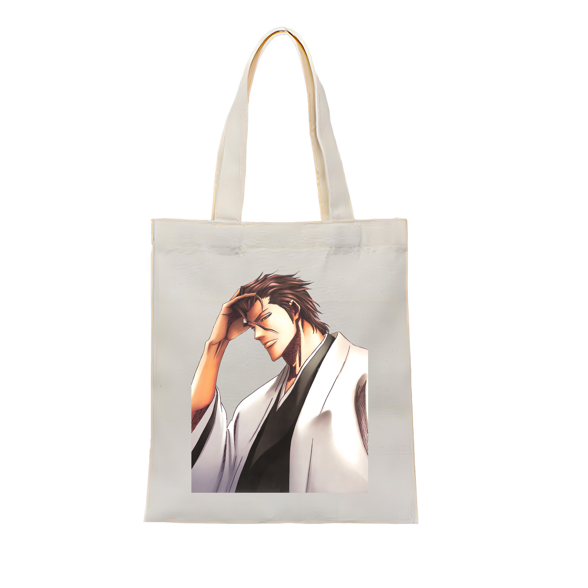（画像用） ブリーチ 藍染 惣右介（あいぜん そうすけ） BLEACH Aizen Sousuke 縦型キャンバス生地手提げバッグ　トートバッグ