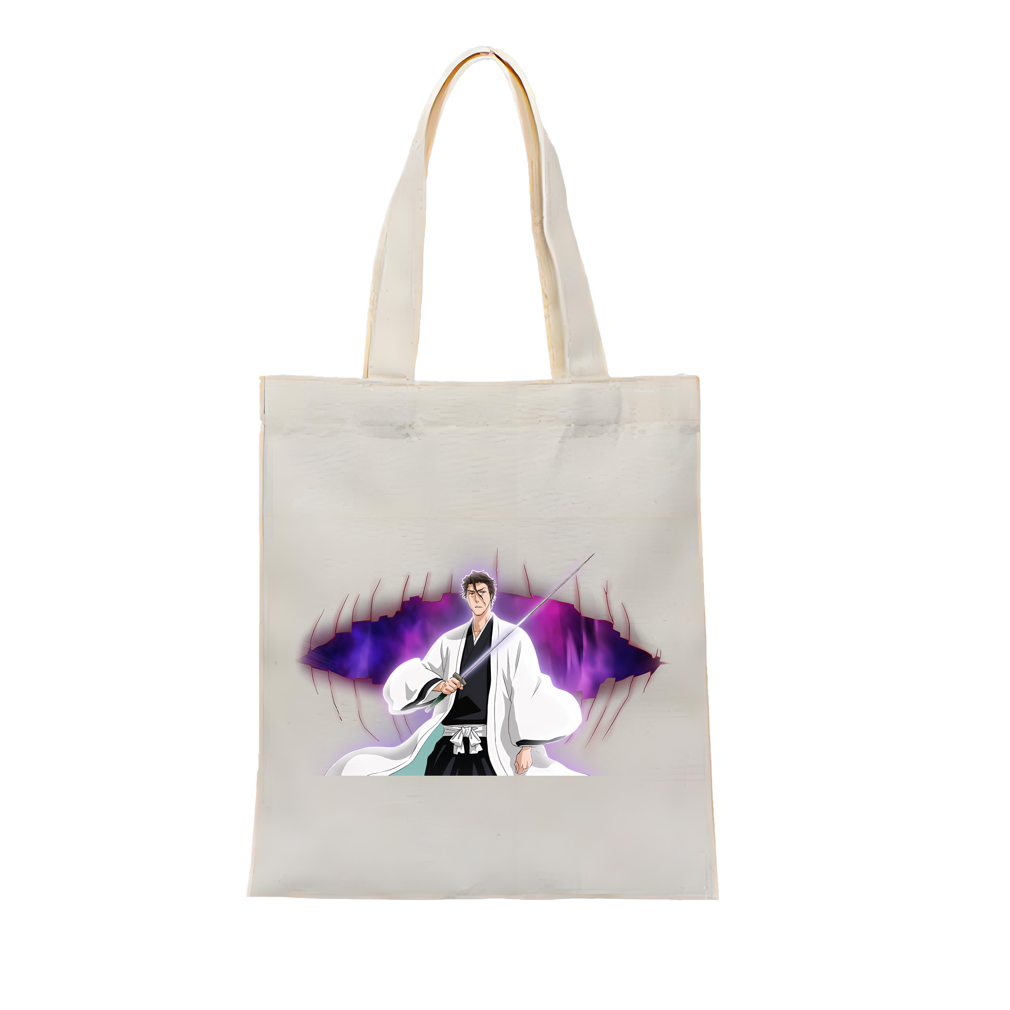 （画像用） ブリーチ 藍染 惣右介（あいぜん そうすけ） BLEACH Aizen Sousuke 縦型キャンバス生地手提げバッグ　トートバッグ
