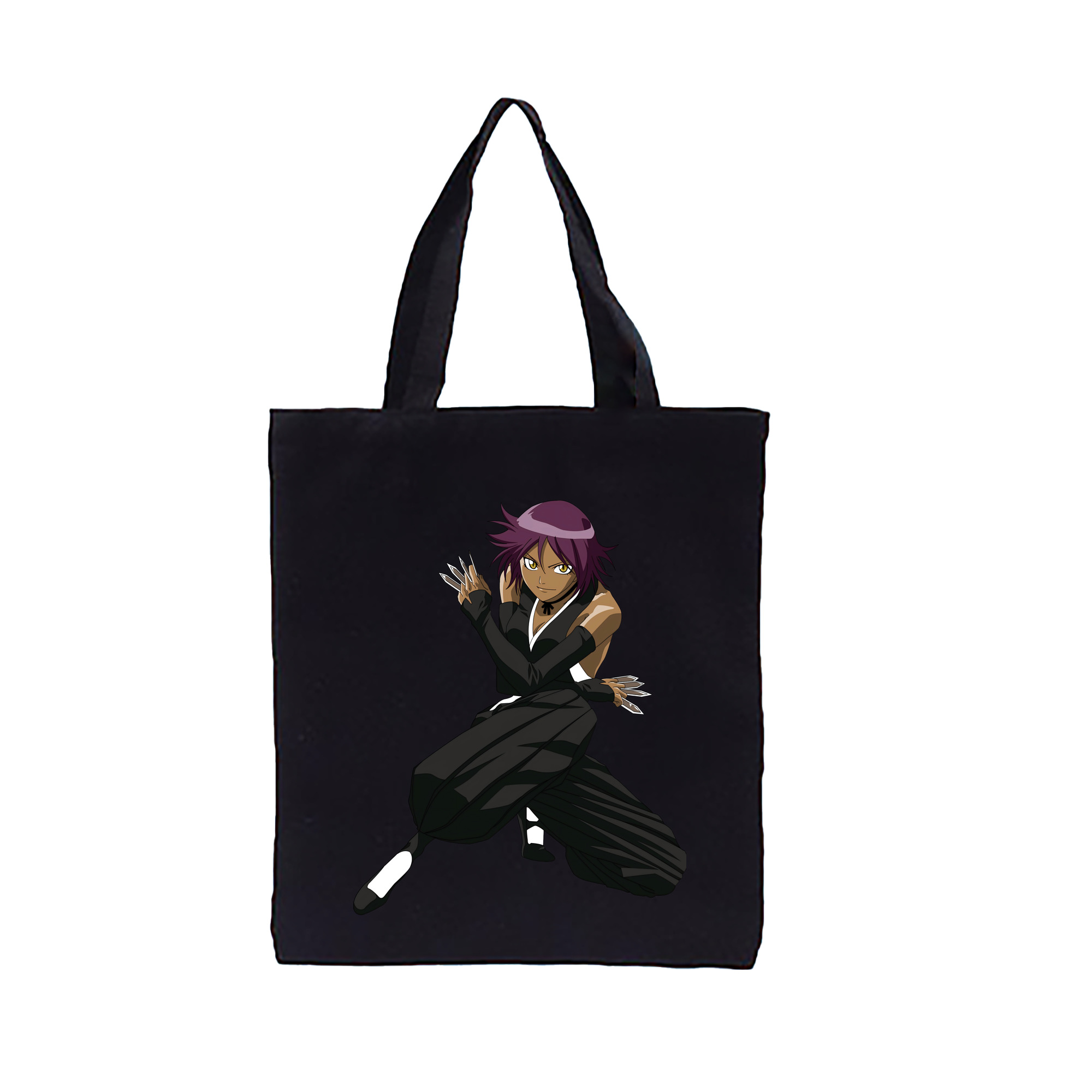 （画像用） ブリーチ 四楓院 夜一（しほういん よるいち） BLEACH Shihouin Yoruichi 縦型キャンバス生地手提げバッグ　トートバッグ