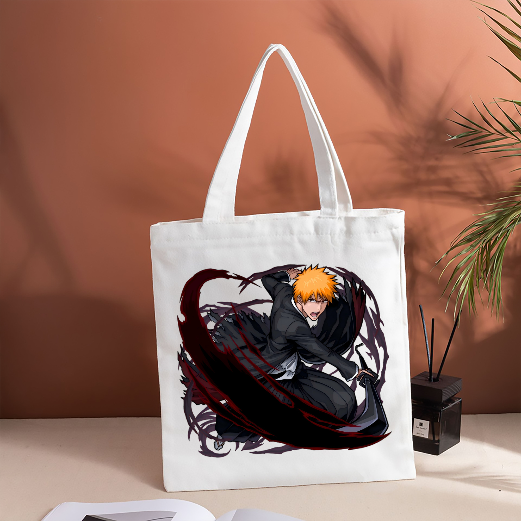 ブリーチ 黒崎一護（くろさき いちご）BLEACH Kurosaki Ichigo 縦型キャンバス生地手提げバッグ　トートバッグ