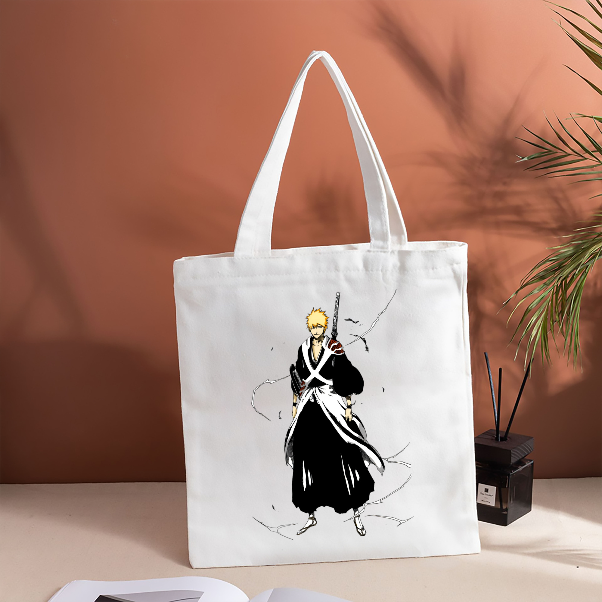 ブリーチ 黒崎一護（くろさき いちご）BLEACH Kurosaki Ichigo 縦型キャンバス生地手提げバッグ　トートバッグ