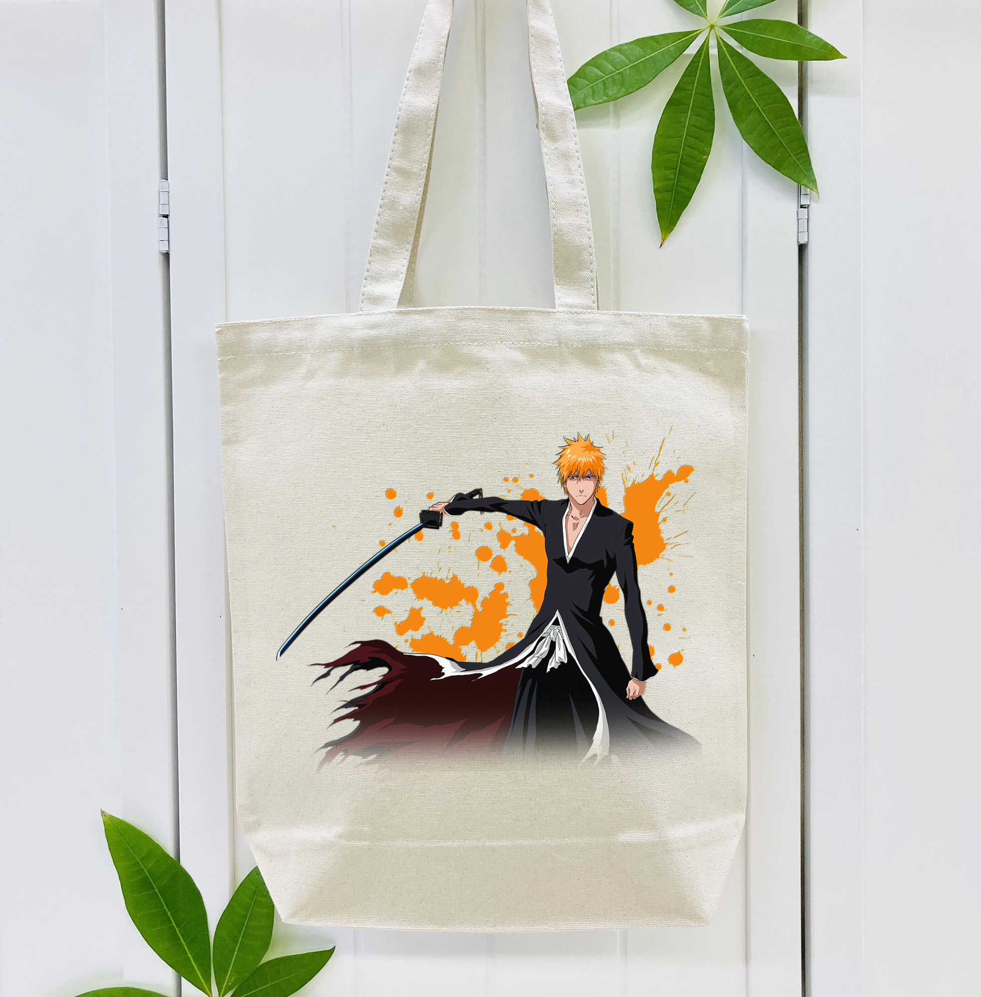 ブリーチ 黒崎一護（くろさき いちご）BLEACH Kurosaki Ichigo 縦型キャンバス生地手提げバッグ　トートバッグ