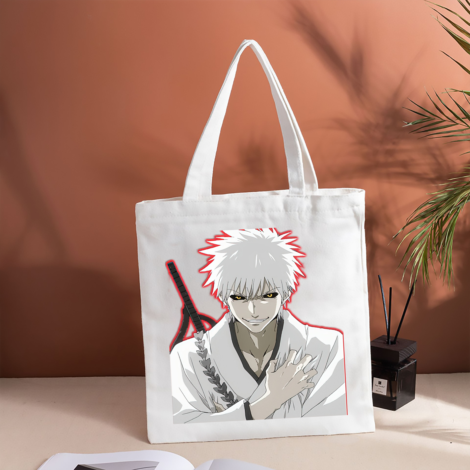 ブリーチ 黒崎一護（くろさき いちご）BLEACH Kurosaki Ichigo 縦型キャンバス生地手提げバッグ　トートバッグ