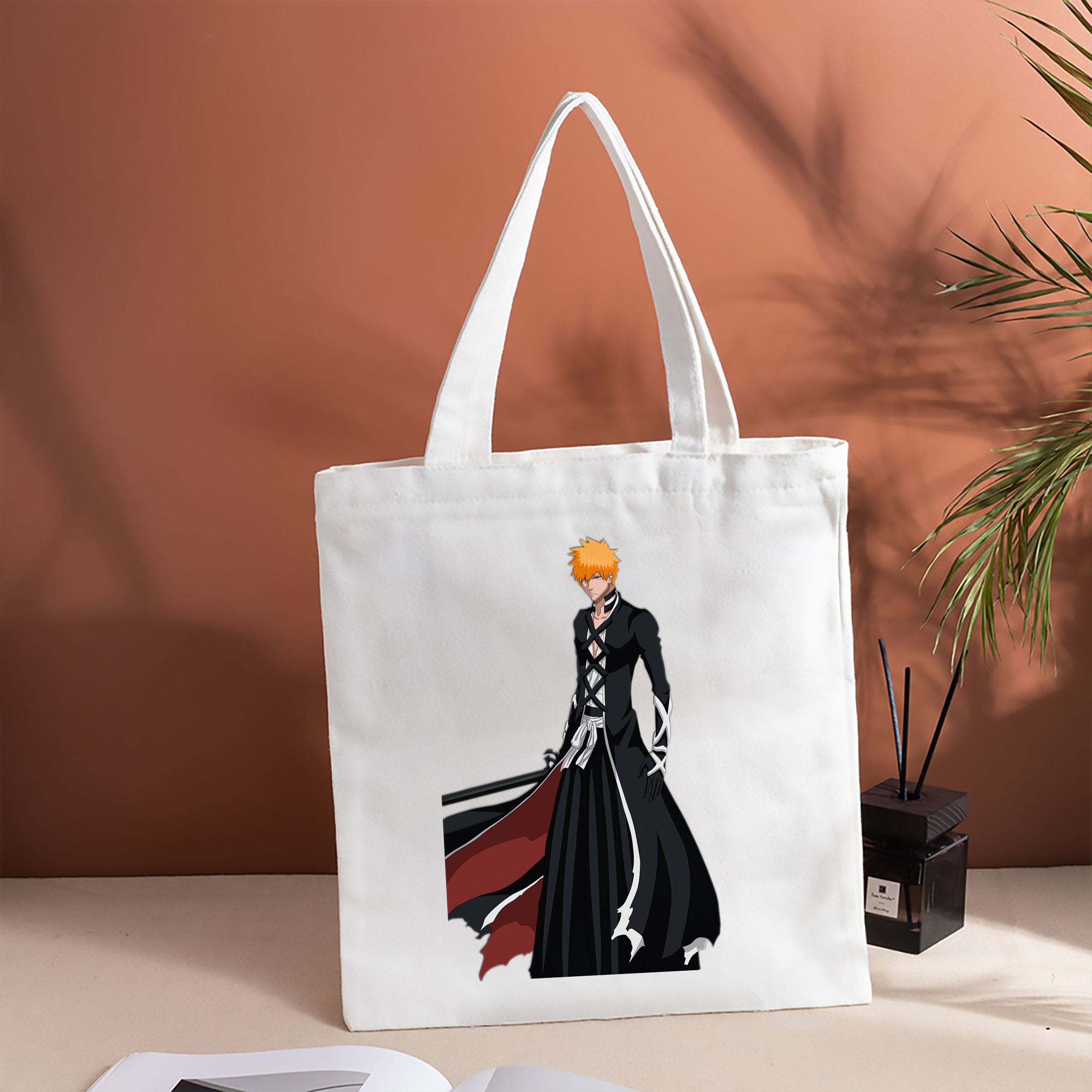 ブリーチ 黒崎一護（くろさき いちご）BLEACH Kurosaki Ichigo 縦型キャンバス生地手提げバッグ　トートバッグ