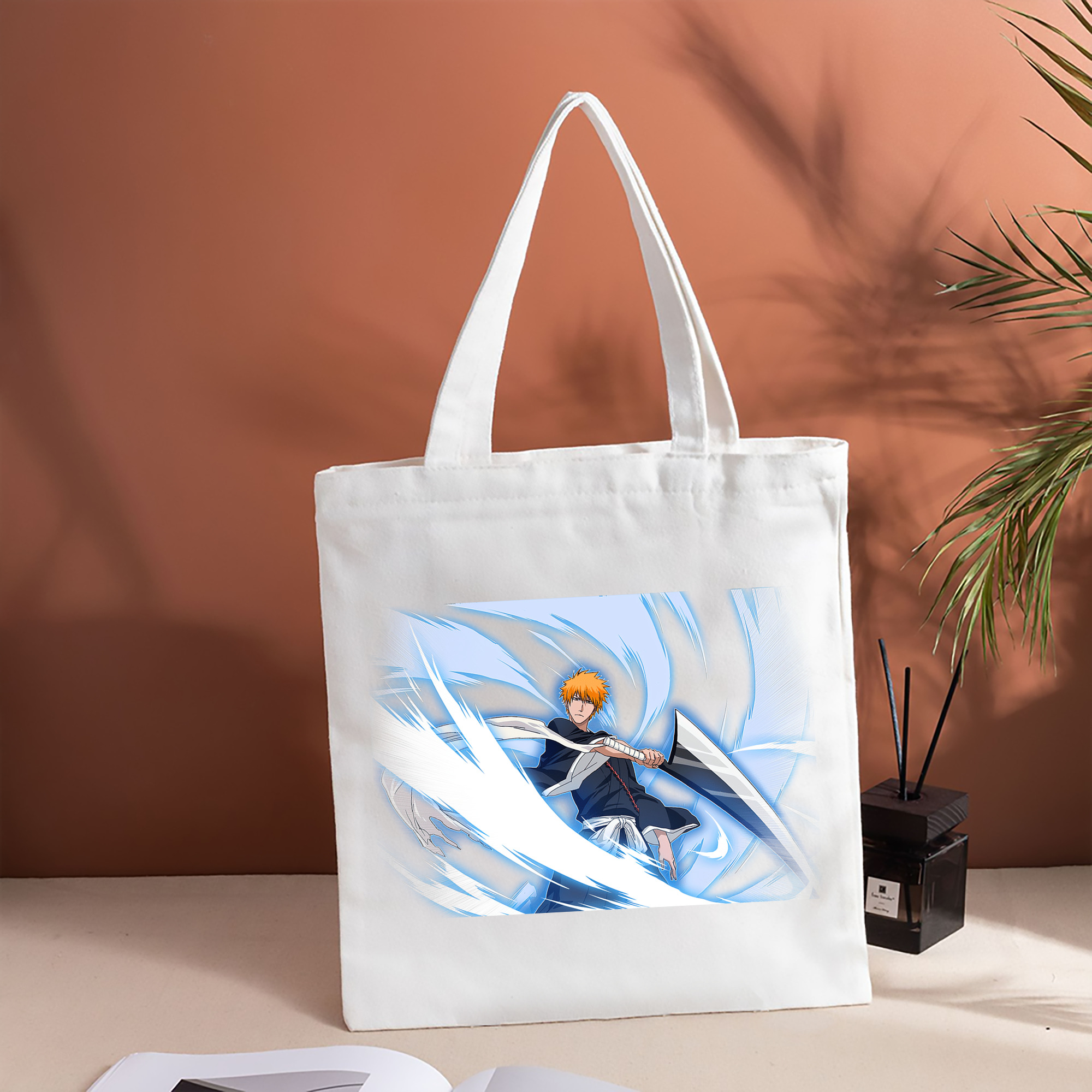 ブリーチ 黒崎一護（くろさき いちご）BLEACH Kurosaki Ichigo 縦型キャンバス生地手提げバッグ　トートバッグ