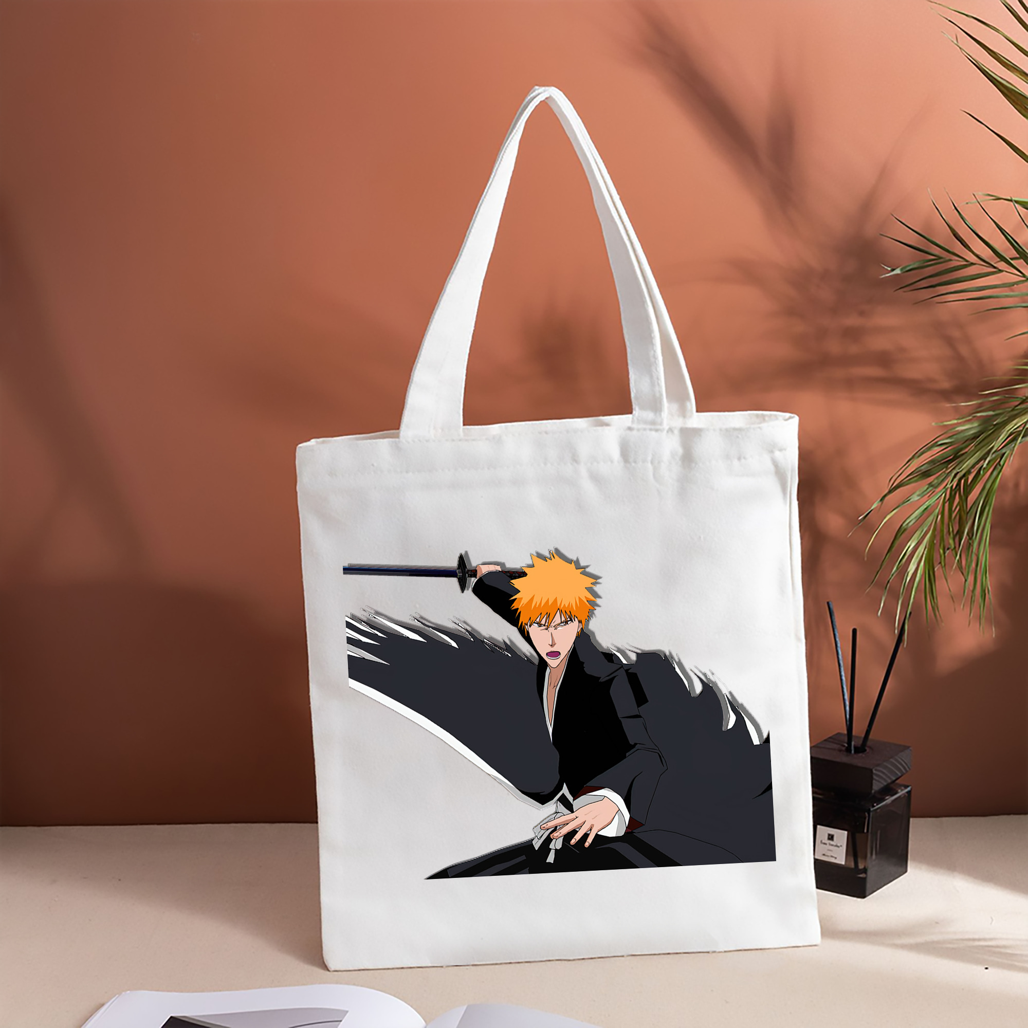 ブリーチ 黒崎一護（くろさき いちご）BLEACH Kurosaki Ichigo 縦型キャンバス生地手提げバッグ　トートバッグ