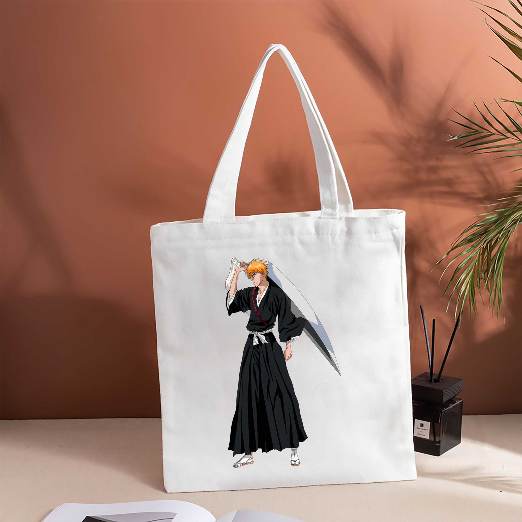ブリーチ 黒崎一護（くろさき いちご）BLEACH Kurosaki Ichigo 縦型キャンバス生地手提げバッグ　トートバッグ
