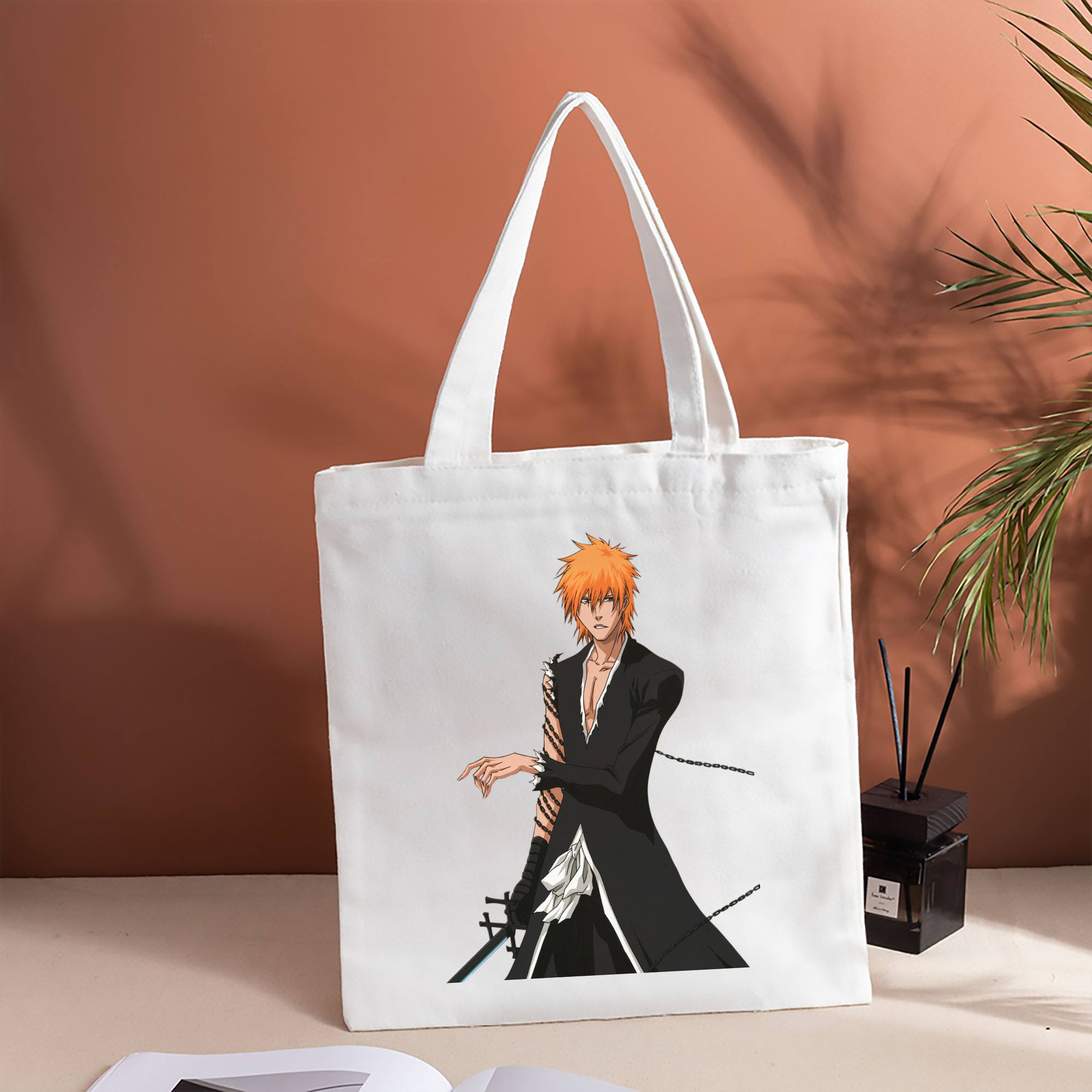ブリーチ 黒崎一護（くろさき いちご）BLEACH Kurosaki Ichigo 縦型キャンバス生地手提げバッグ　トートバッグ