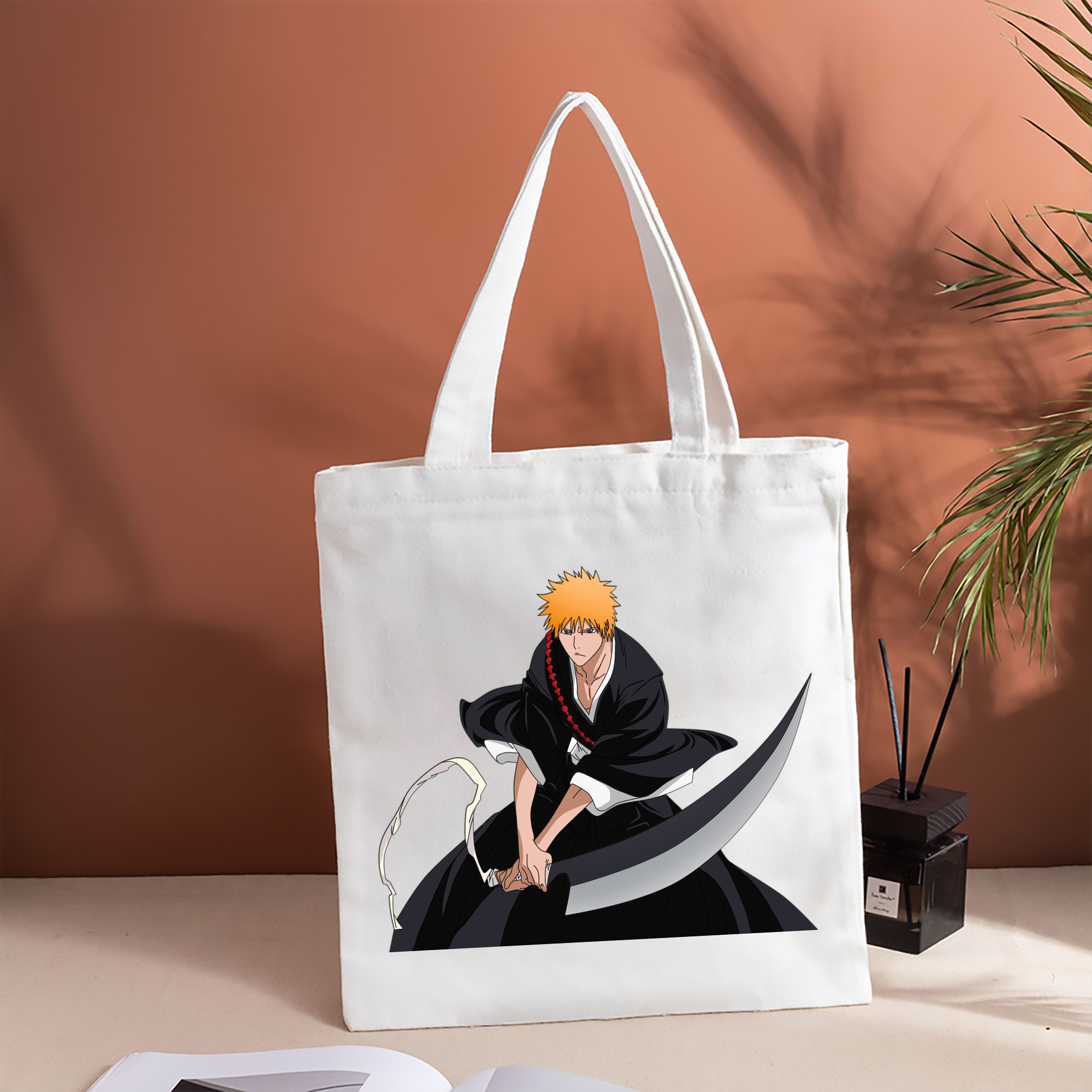 ブリーチ 黒崎一護（くろさき いちご）BLEACH Kurosaki Ichigo 縦型キャンバス生地手提げバッグ　トートバッグ