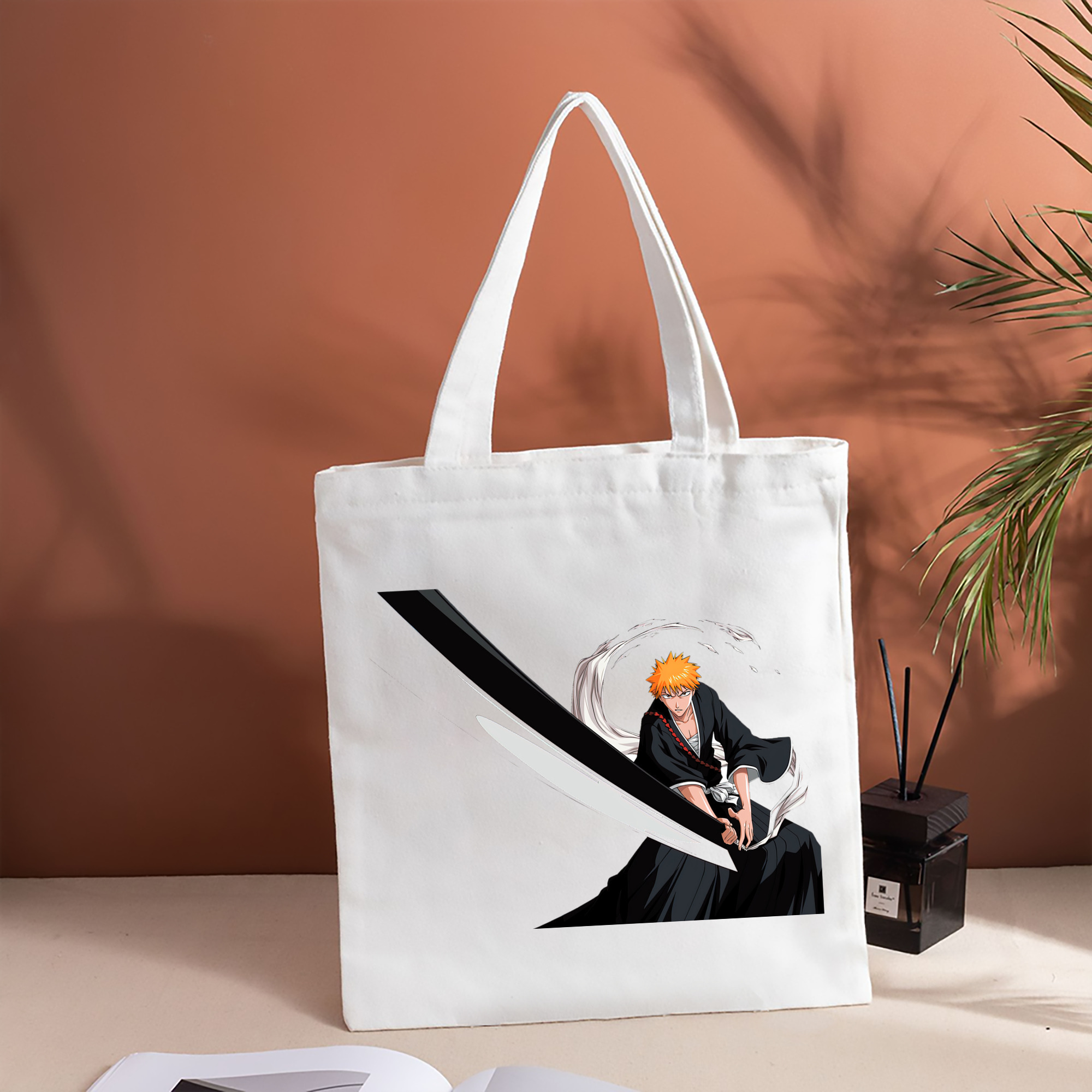 ブリーチ 黒崎一護（くろさき いちご）BLEACH Kurosaki Ichigo 縦型キャンバス生地手提げバッグ　トートバッグ