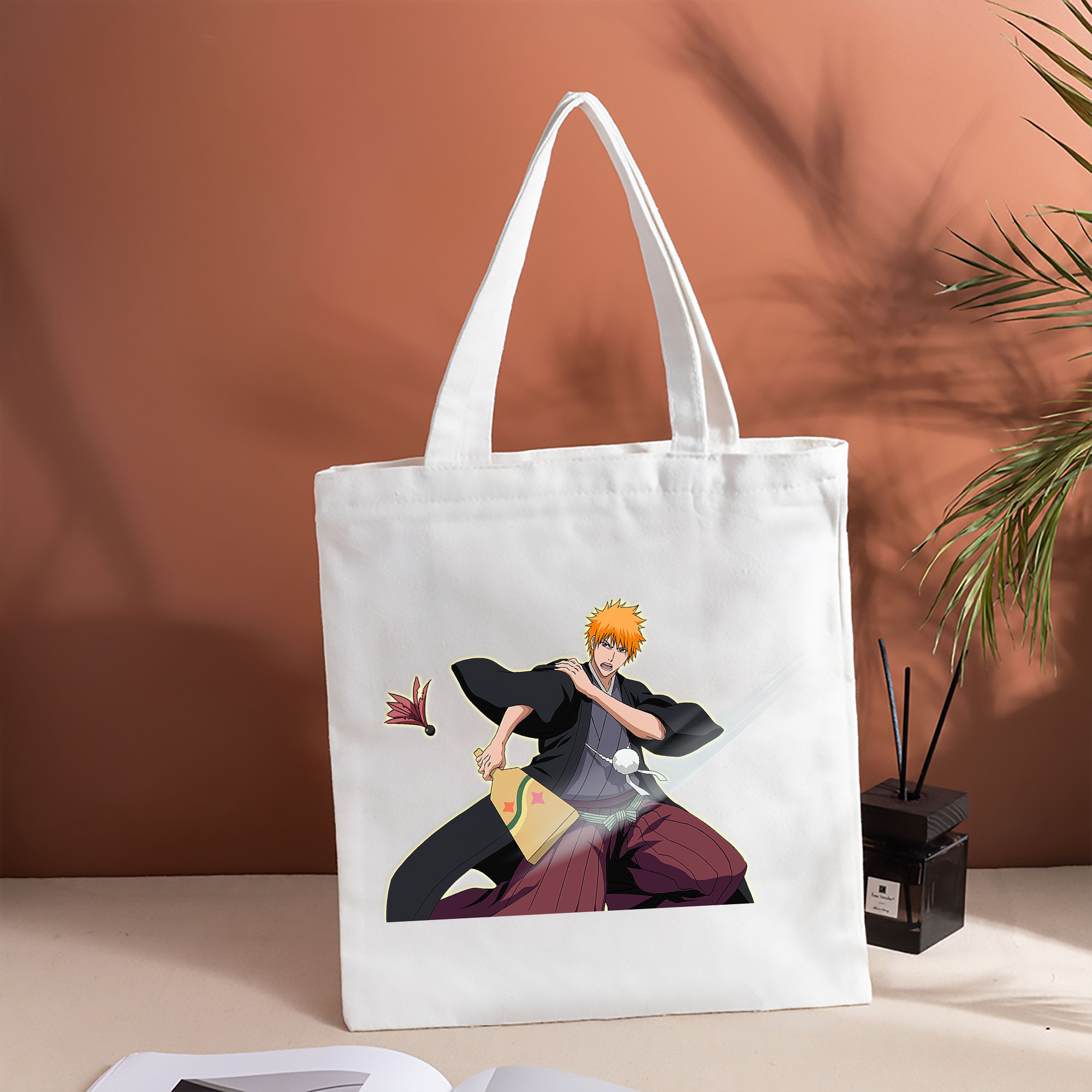 ブリーチ 黒崎一護（くろさき いちご）BLEACH Kurosaki Ichigo 縦型キャンバス生地手提げバッグ　トートバッグ