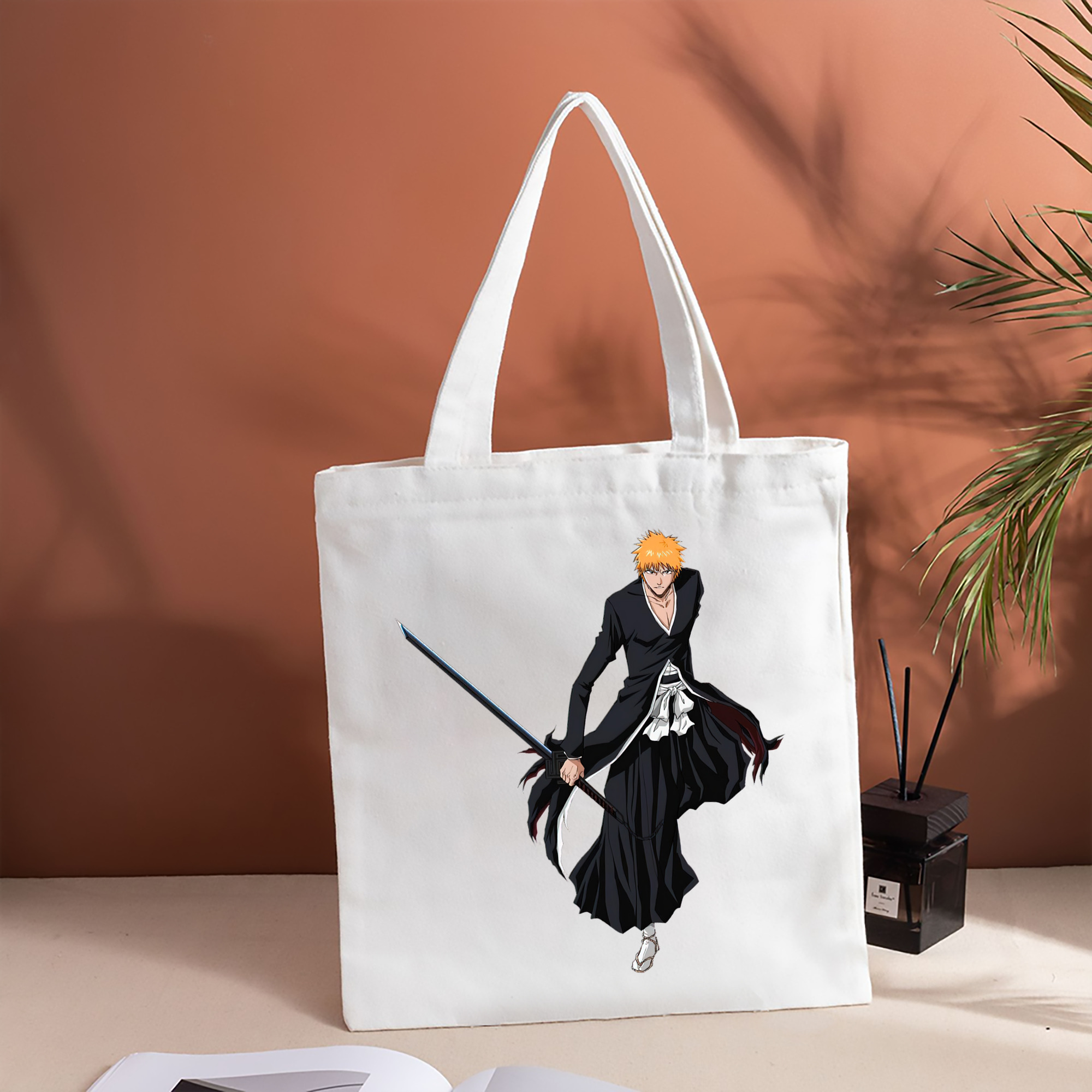 ブリーチ 黒崎一護（くろさき いちご）BLEACH Kurosaki Ichigo 縦型キャンバス生地手提げバッグ　トートバッグ