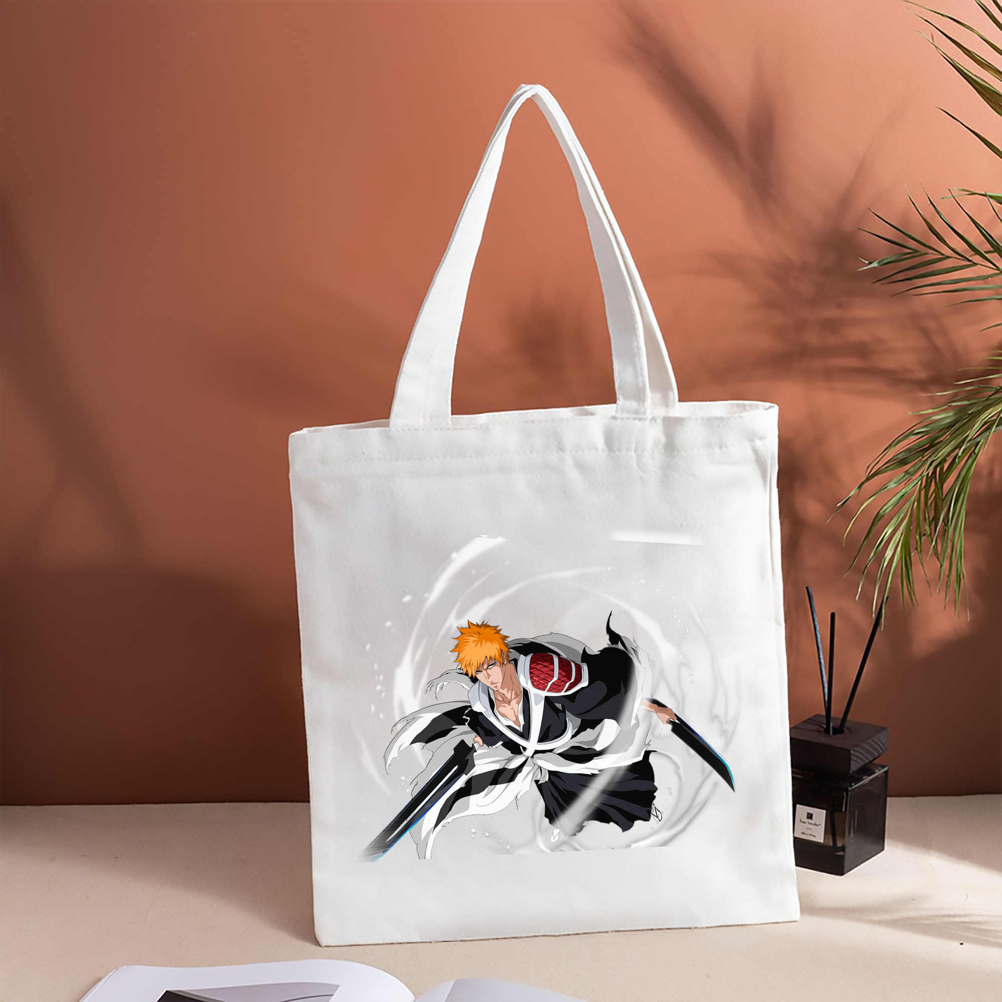 ブリーチ 黒崎一護（くろさき いちご）BLEACH Kurosaki Ichigo 縦型キャンバス生地手提げバッグ　トートバッグ