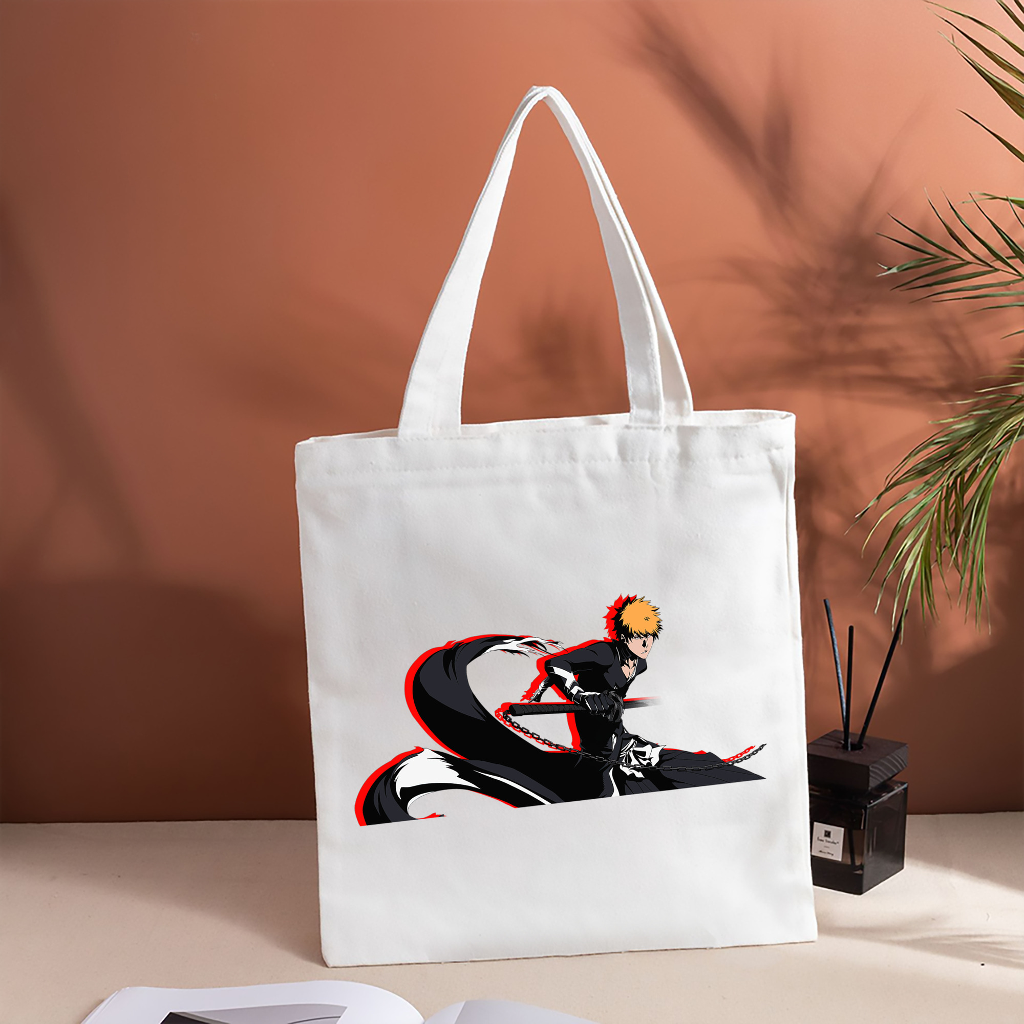 ブリーチ 黒崎一護（くろさき いちご）BLEACH Kurosaki Ichigo 縦型キャンバス生地手提げバッグ　トートバッグ