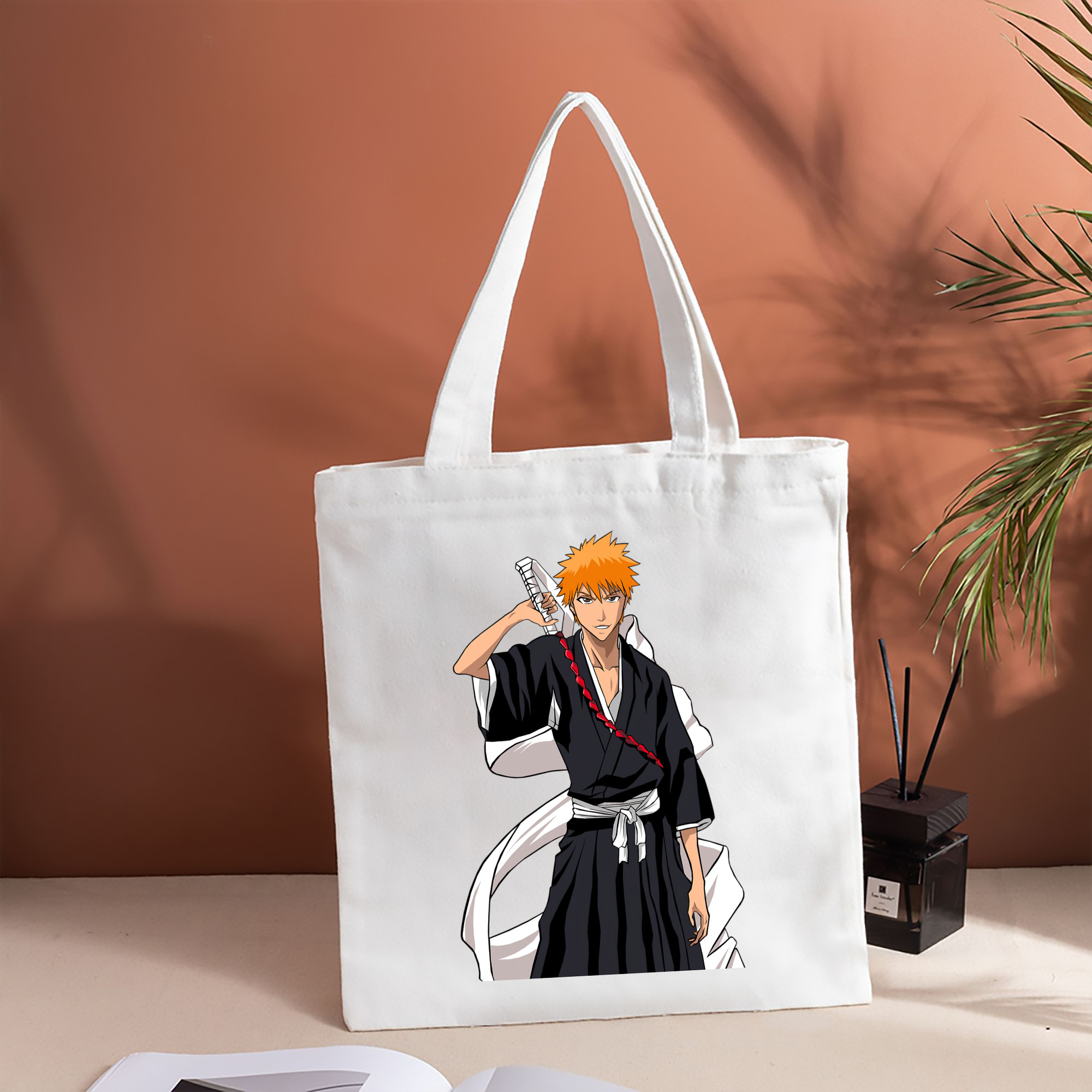 ブリーチ 黒崎一護（くろさき いちご）BLEACH Kurosaki Ichigo 縦型キャンバス生地手提げバッグ　トートバッグ