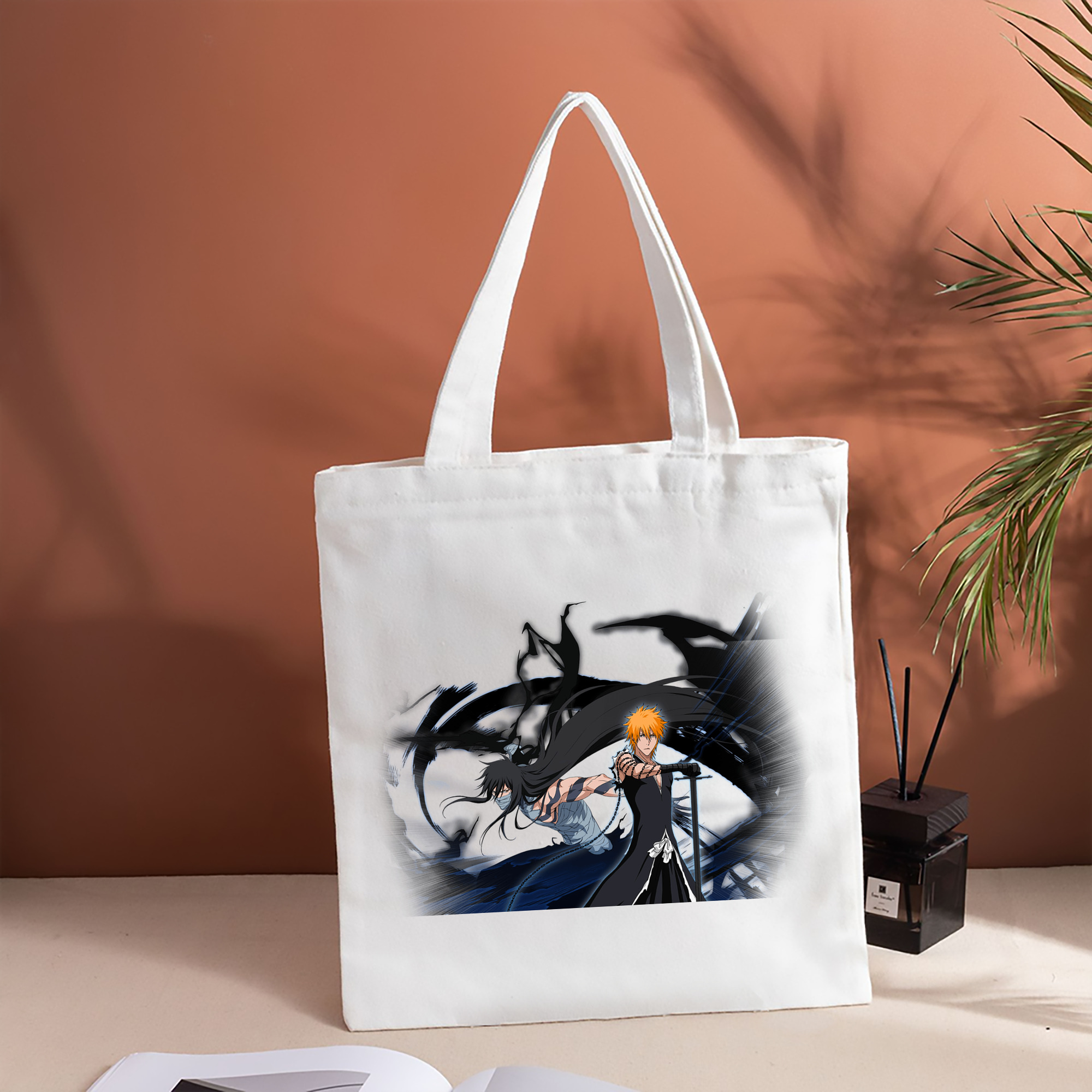 ブリーチ 黒崎一護（くろさき いちご）BLEACH Kurosaki Ichigo 縦型キャンバス生地手提げバッグ　トートバッグ