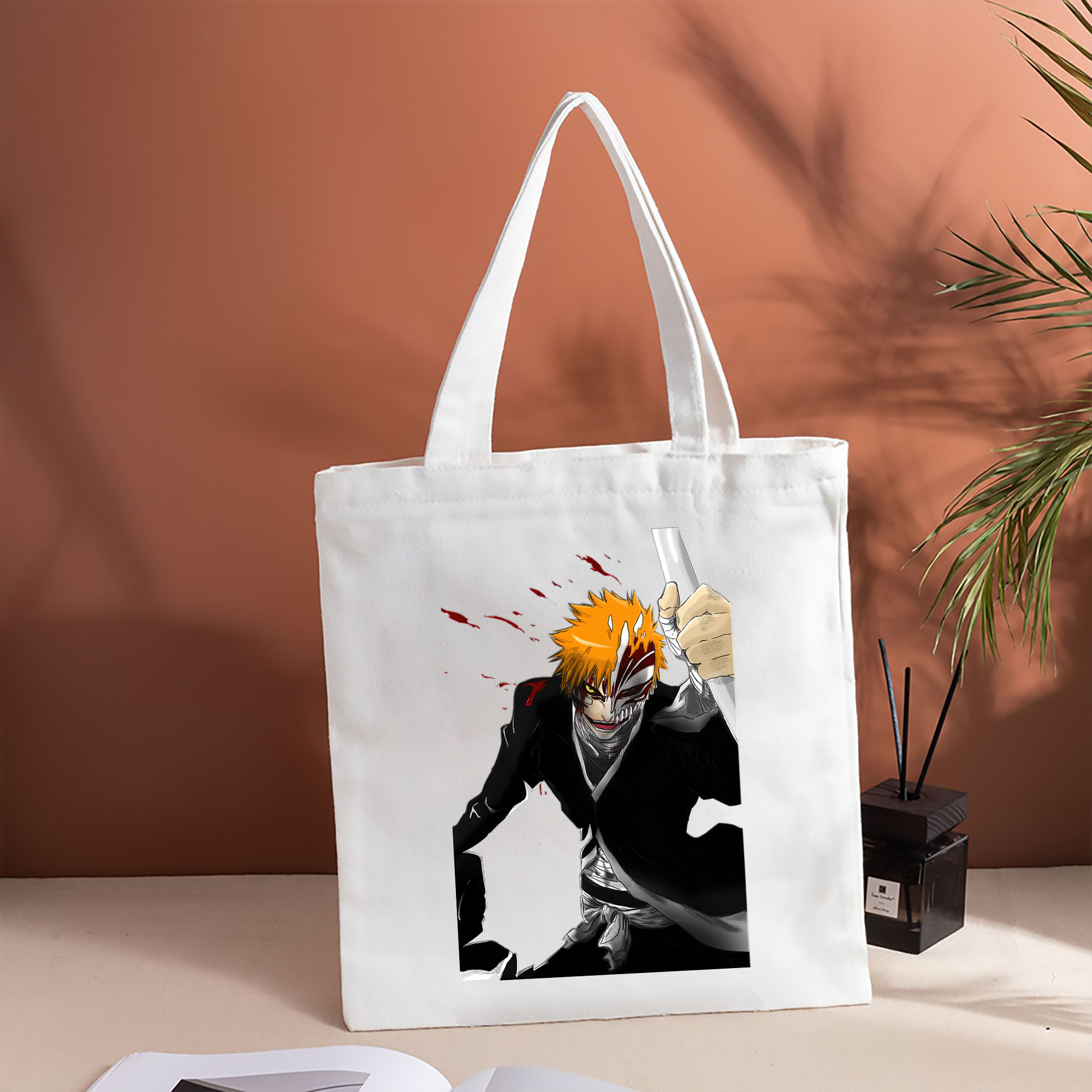 ブリーチ 黒崎一護（くろさき いちご）BLEACH Kurosaki Ichigo 縦型キャンバス生地手提げバッグ　トートバッグ