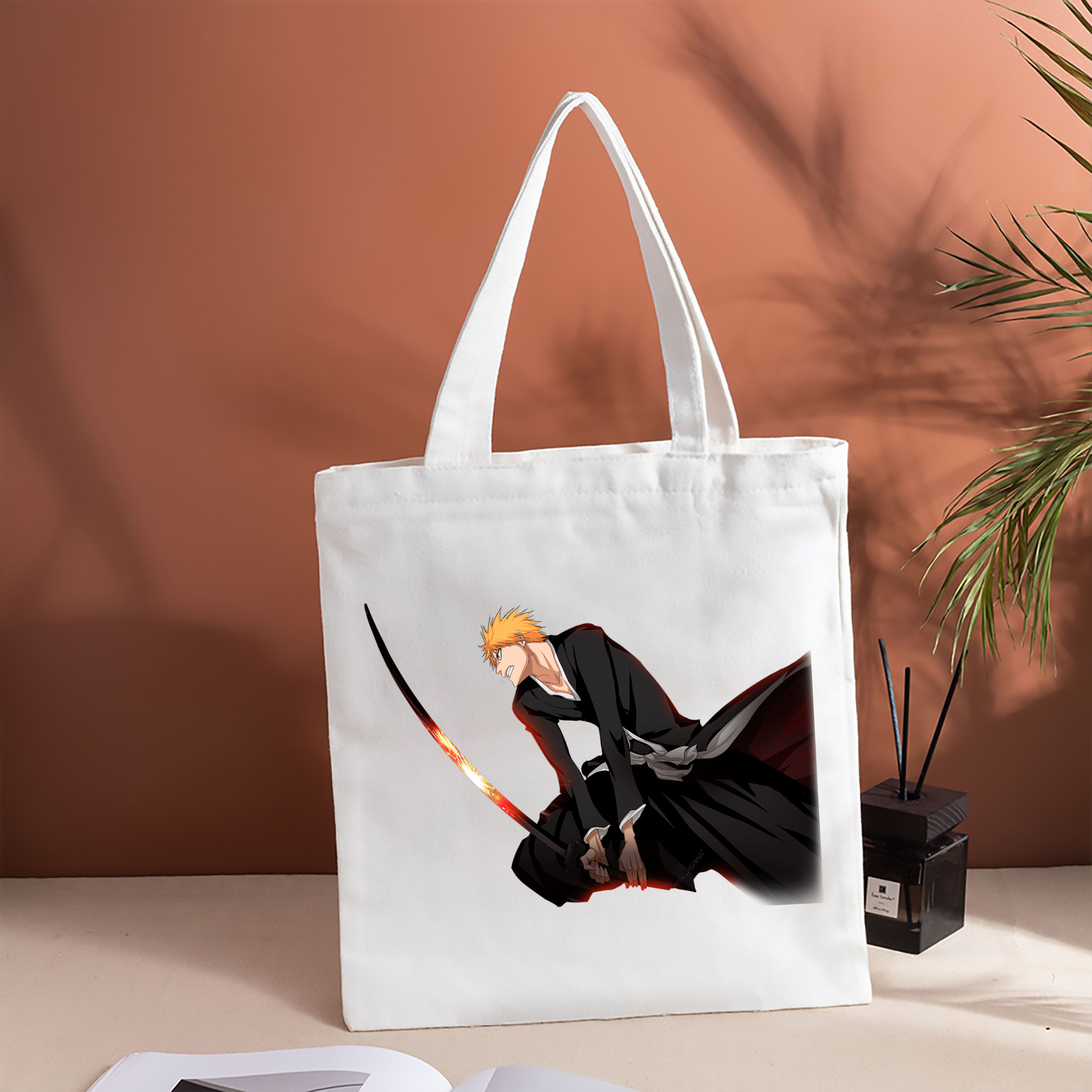 ブリーチ 黒崎一護（くろさき いちご）BLEACH Kurosaki Ichigo 縦型キャンバス生地手提げバッグ　トートバッグ