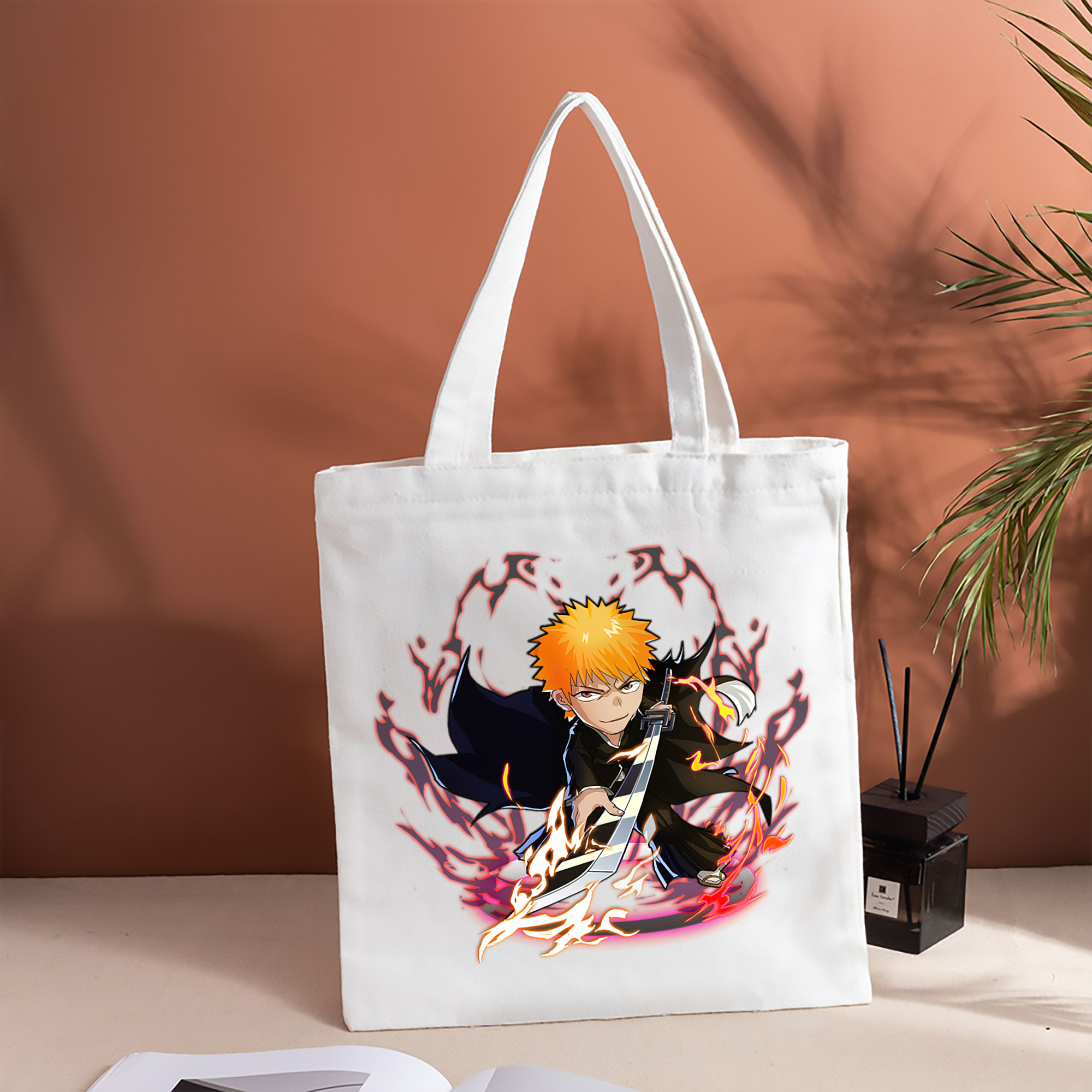 ブリーチ 黒崎一護（くろさき いちご）BLEACH Kurosaki Ichigo 縦型キャンバス生地手提げバッグ　トートバッグ