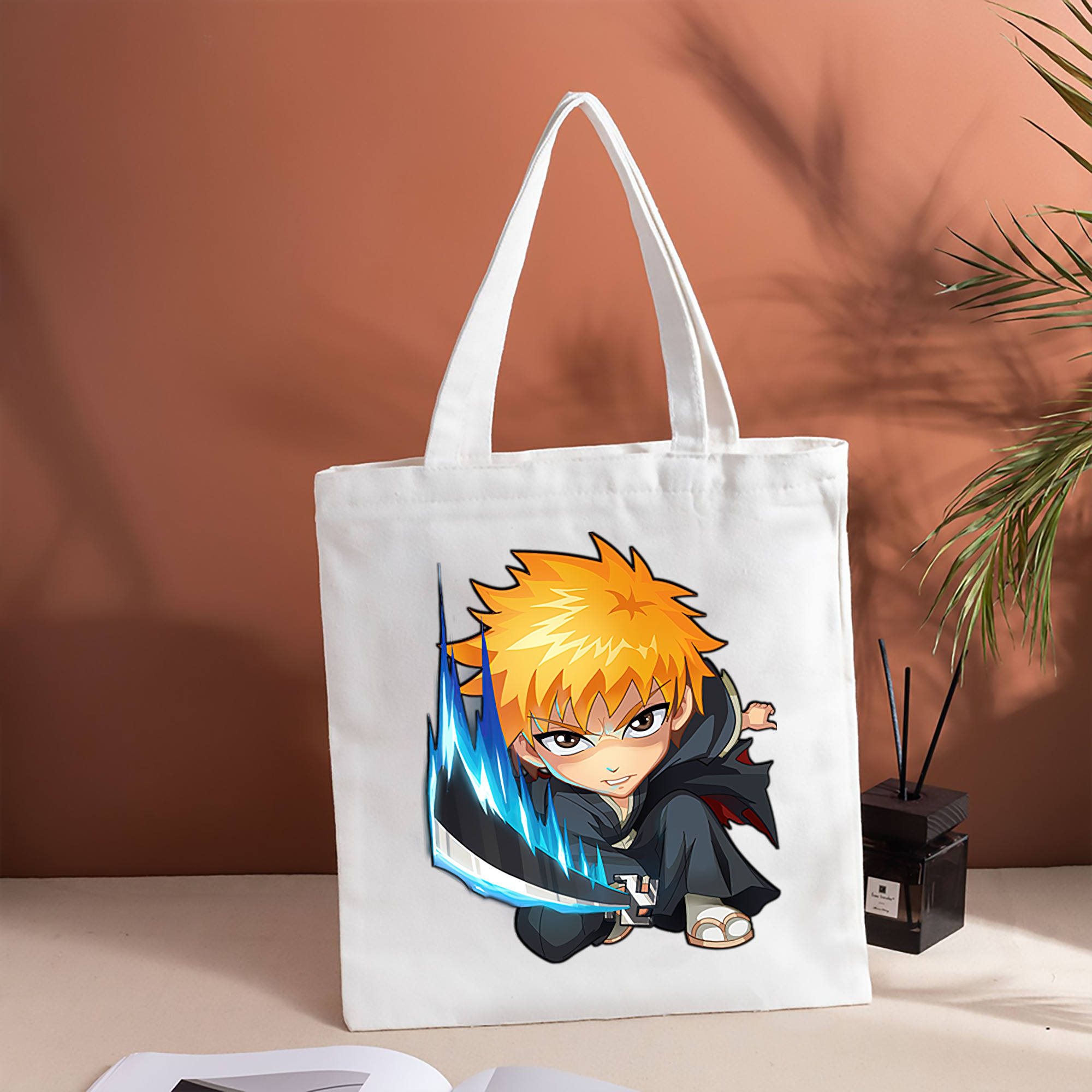 ブリーチ 黒崎一護（くろさき いちご）BLEACH Kurosaki Ichigo 縦型キャンバス生地手提げバッグ　トートバッグ