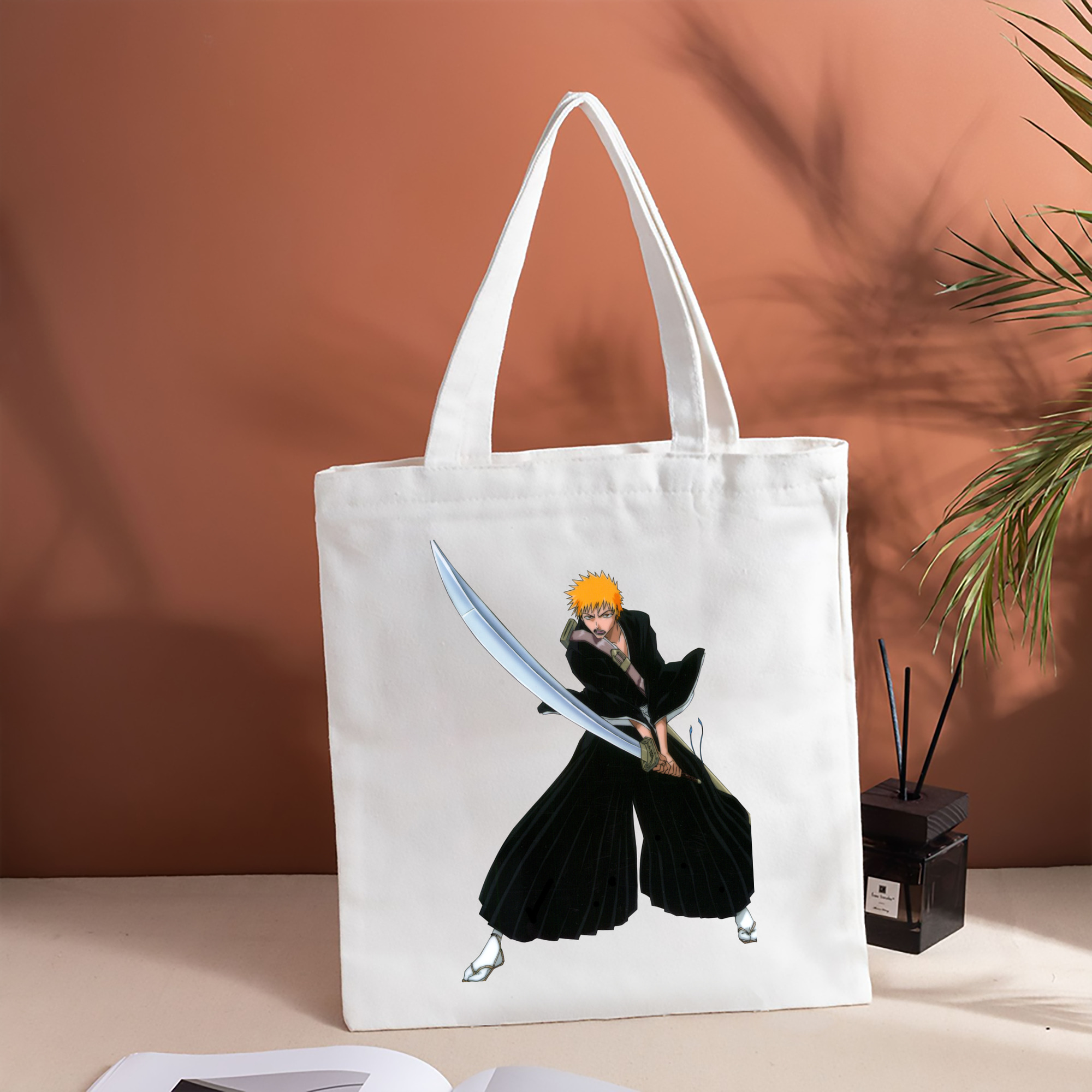 ブリーチ 黒崎一護（くろさき いちご）BLEACH Kurosaki Ichigo 縦型キャンバス生地手提げバッグ　トートバッグ
