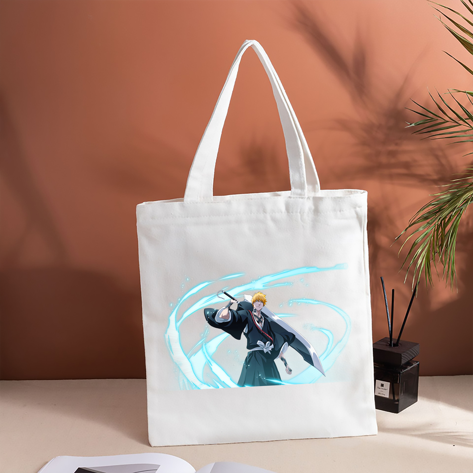 ブリーチ 黒崎一護（くろさき いちご）BLEACH Kurosaki Ichigo 縦型キャンバス生地手提げバッグ　トートバッグ