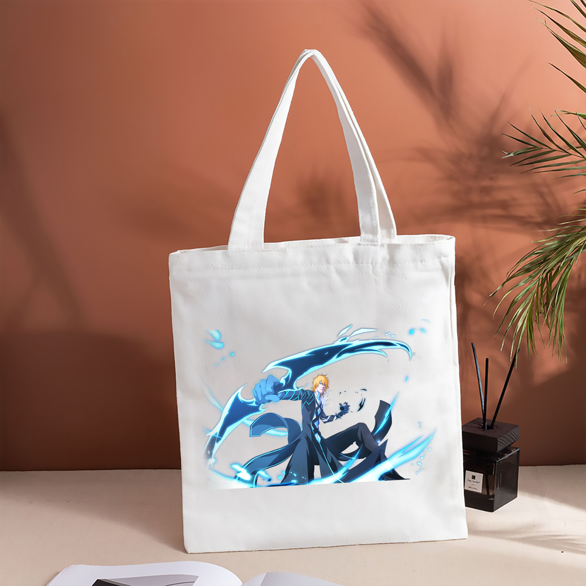 ブリーチ 黒崎一護（くろさき いちご）BLEACH Kurosaki Ichigo 縦型キャンバス生地手提げバッグ　トートバッグ