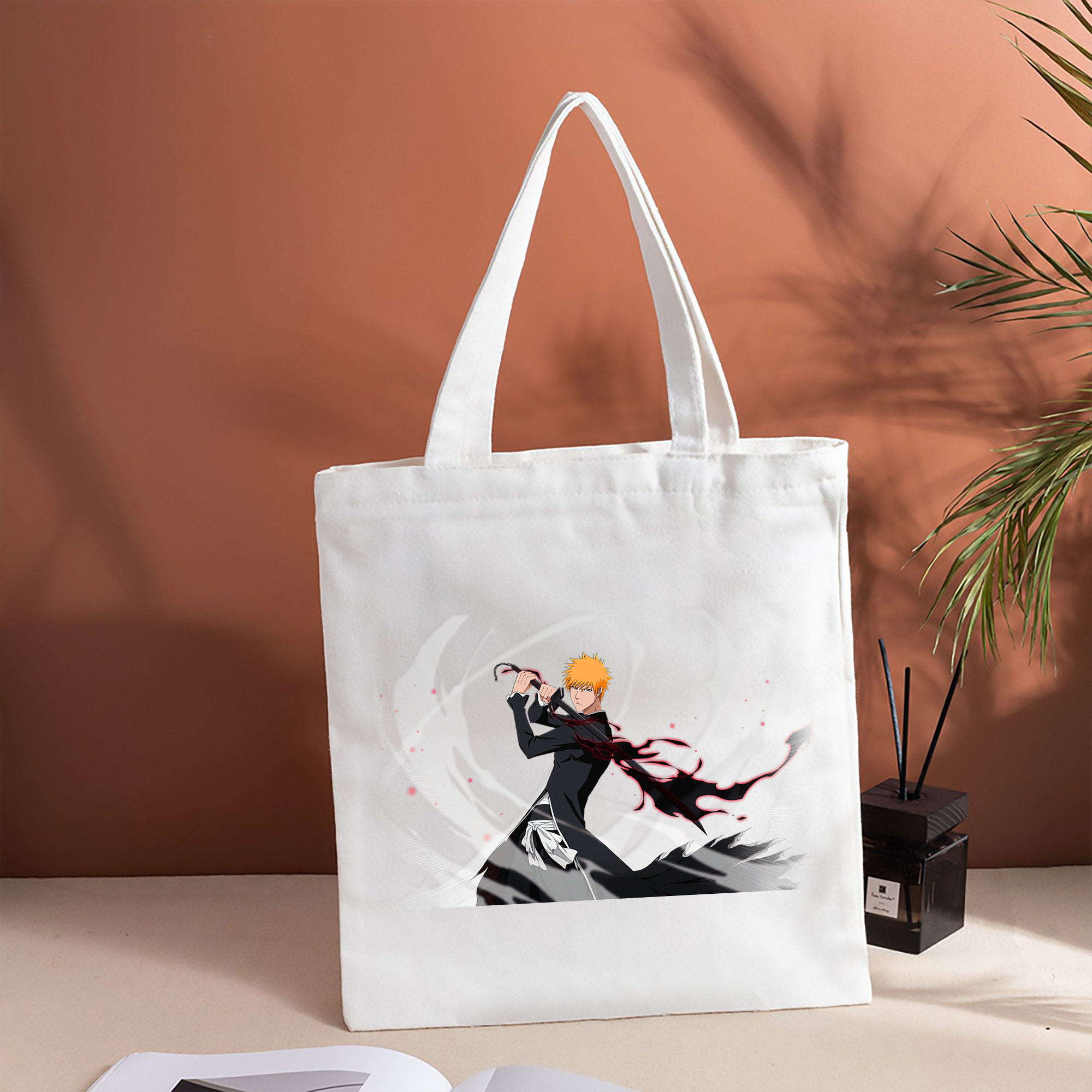 ブリーチ 黒崎一護（くろさき いちご）BLEACH Kurosaki Ichigo 縦型キャンバス生地手提げバッグ　トートバッグ