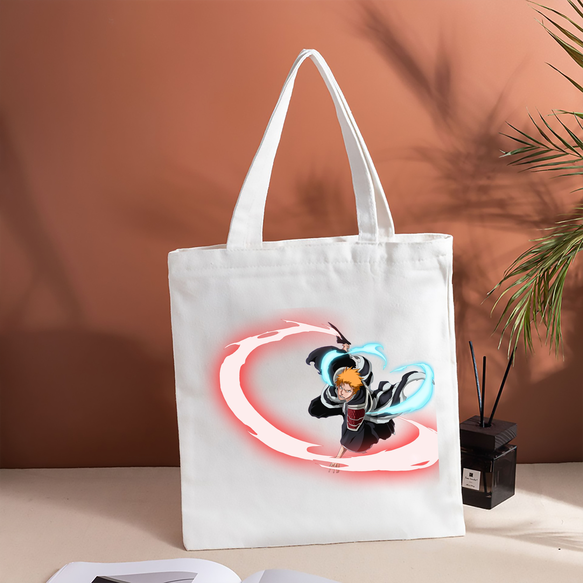 ブリーチ 黒崎一護（くろさき いちご）BLEACH Kurosaki Ichigo 縦型キャンバス生地手提げバッグ　トートバッグ
