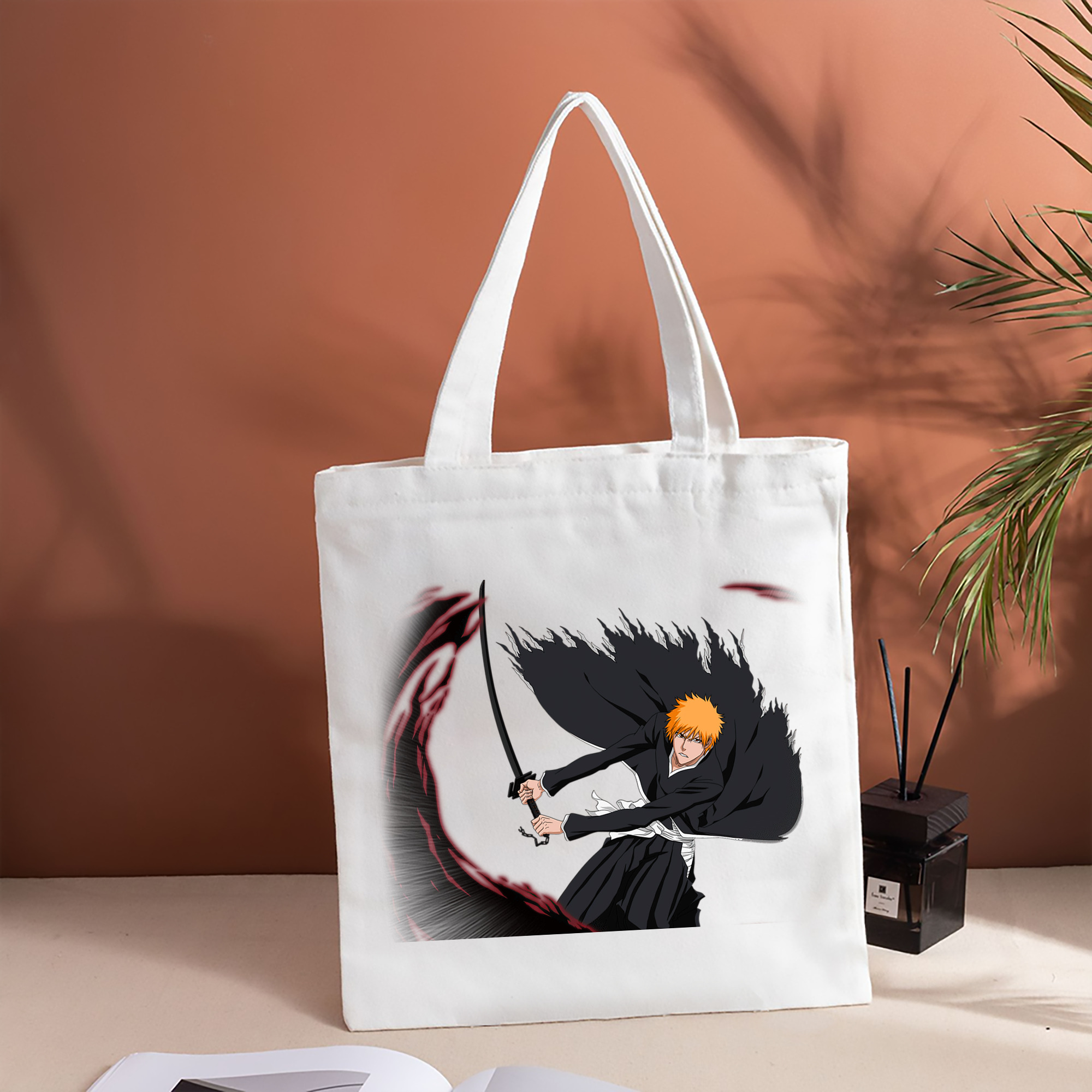 ブリーチ 黒崎一護（くろさき いちご）BLEACH Kurosaki Ichigo 縦型キャンバス生地手提げバッグ　トートバッグ