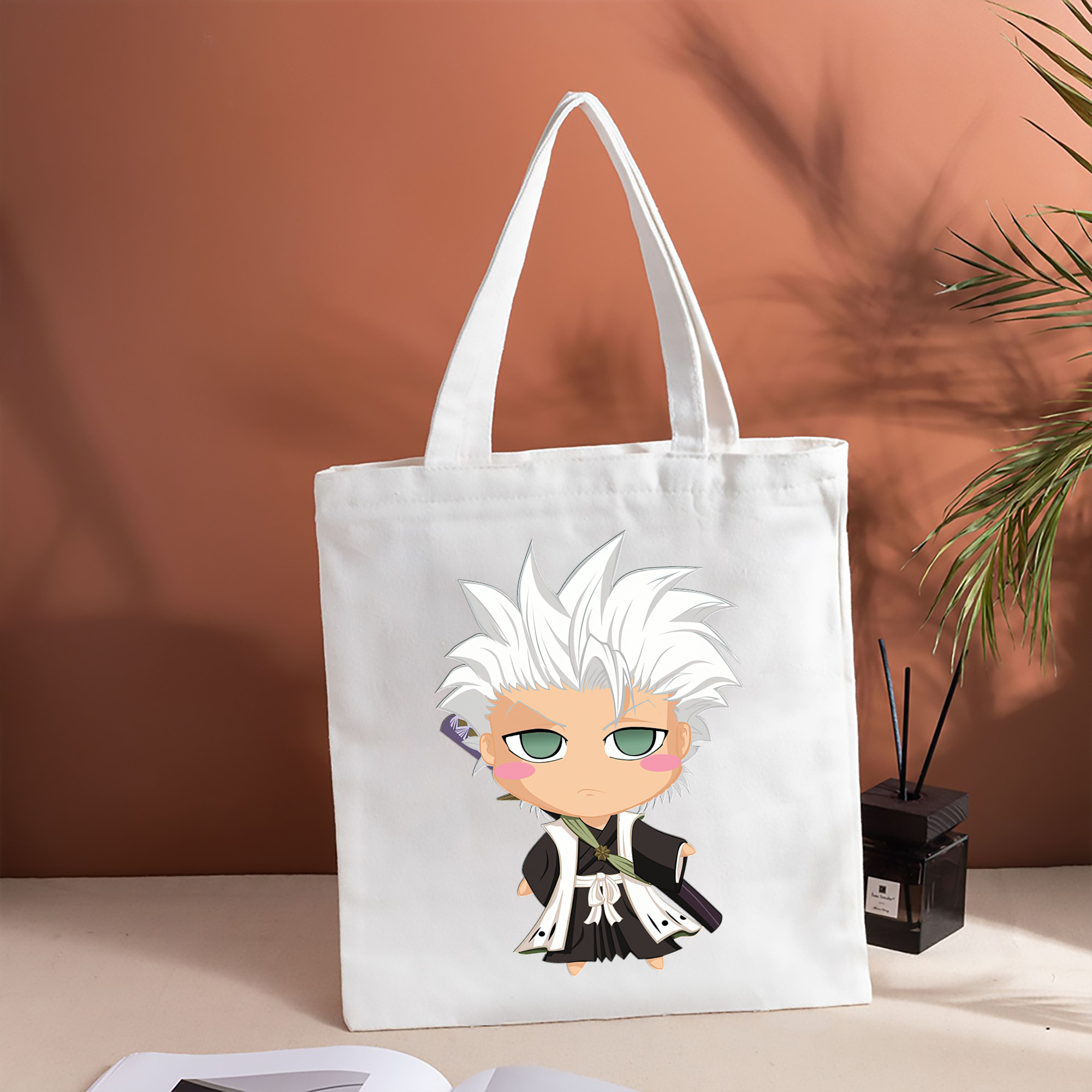 ブリーチ 日番谷冬獅郎（ひつがや とうしろう） BLEACH Hitsugaya Toushirou 縦型キャンバス生地手提げバッグ　トートバッグ