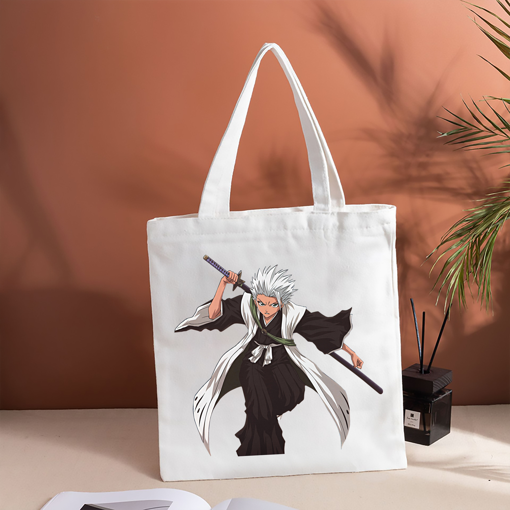 ブリーチ 日番谷冬獅郎（ひつがや とうしろう） BLEACH Hitsugaya Toushirou 縦型キャンバス生地手提げバッグ　トートバッグ