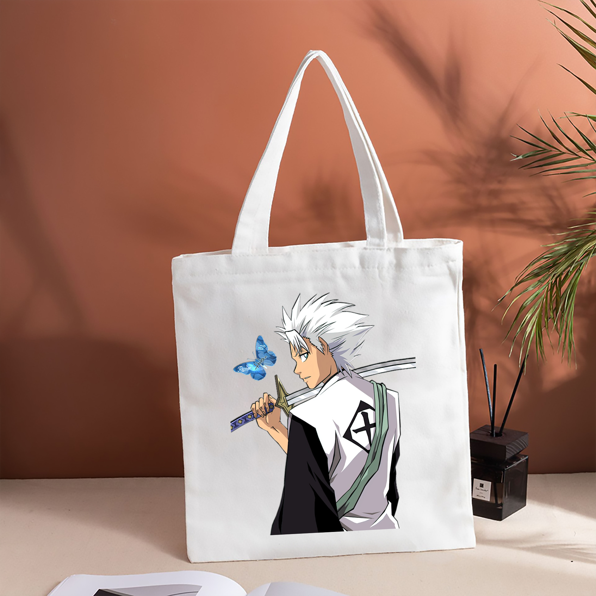 ブリーチ 日番谷冬獅郎（ひつがや とうしろう） BLEACH Hitsugaya Toushirou 縦型キャンバス生地手提げバッグ　トートバッグ