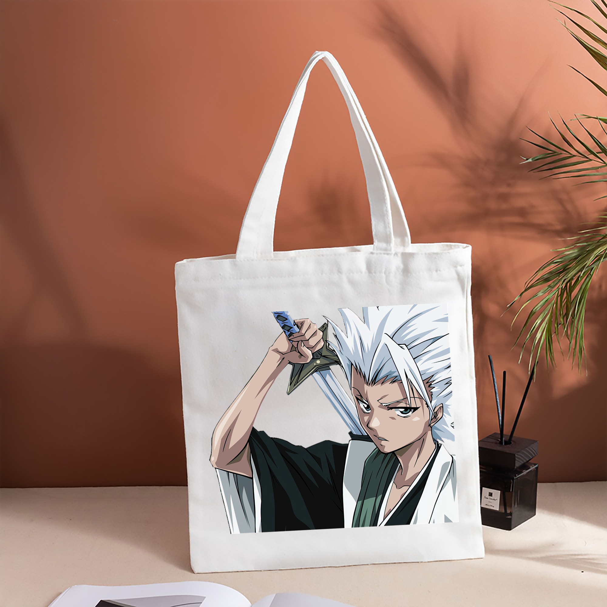ブリーチ 日番谷冬獅郎（ひつがや とうしろう） BLEACH Hitsugaya Toushirou 縦型キャンバス生地手提げバッグ　トートバッグ