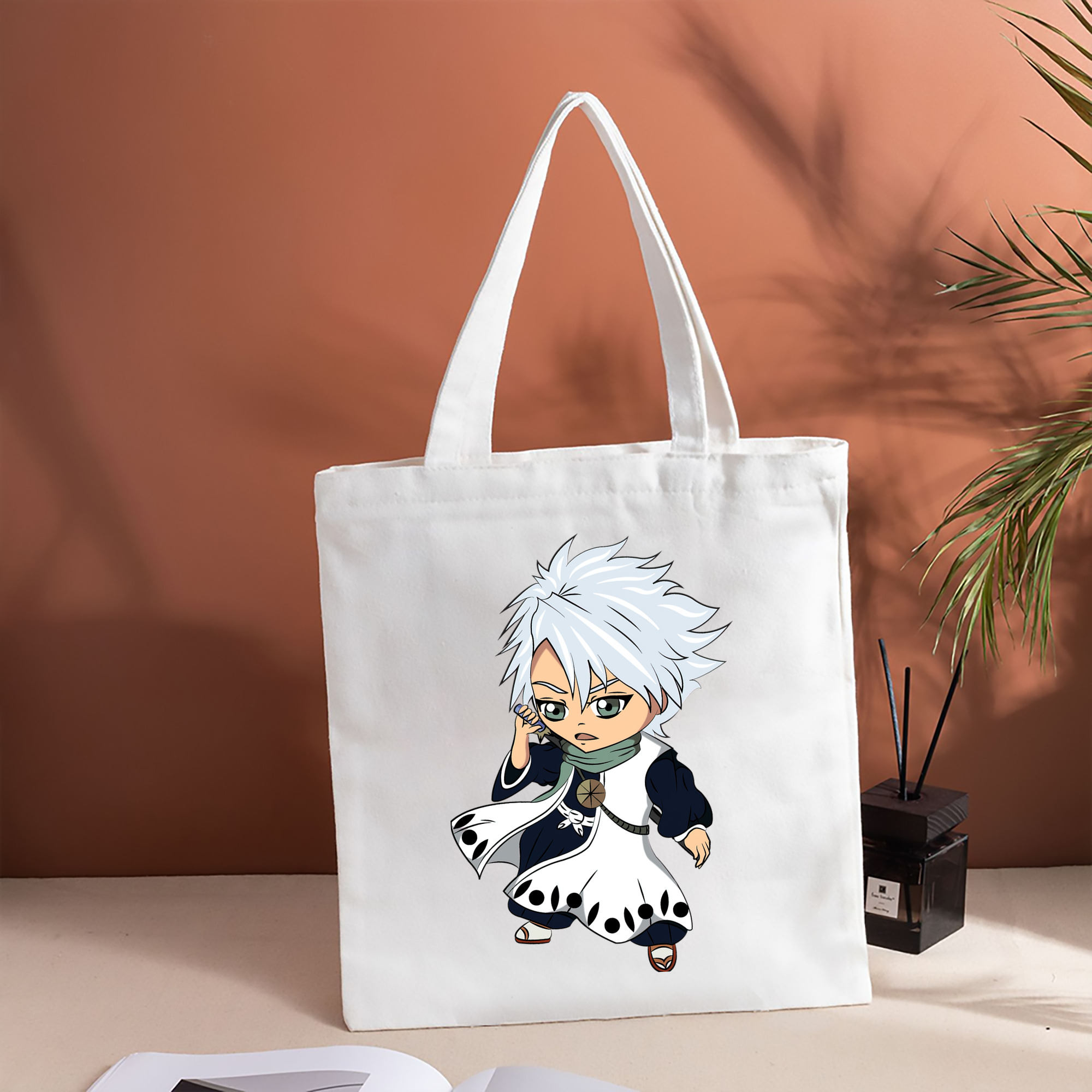 ブリーチ 日番谷冬獅郎（ひつがや とうしろう） BLEACH Hitsugaya Toushirou 縦型キャンバス生地手提げバッグ　トートバッグ
