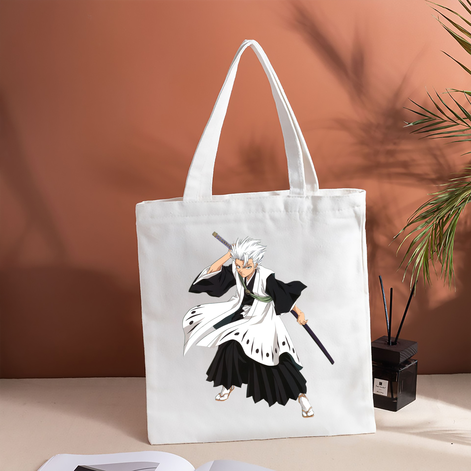 ブリーチ 日番谷冬獅郎（ひつがや とうしろう） BLEACH Hitsugaya Toushirou 縦型キャンバス生地手提げバッグ　トートバッグ