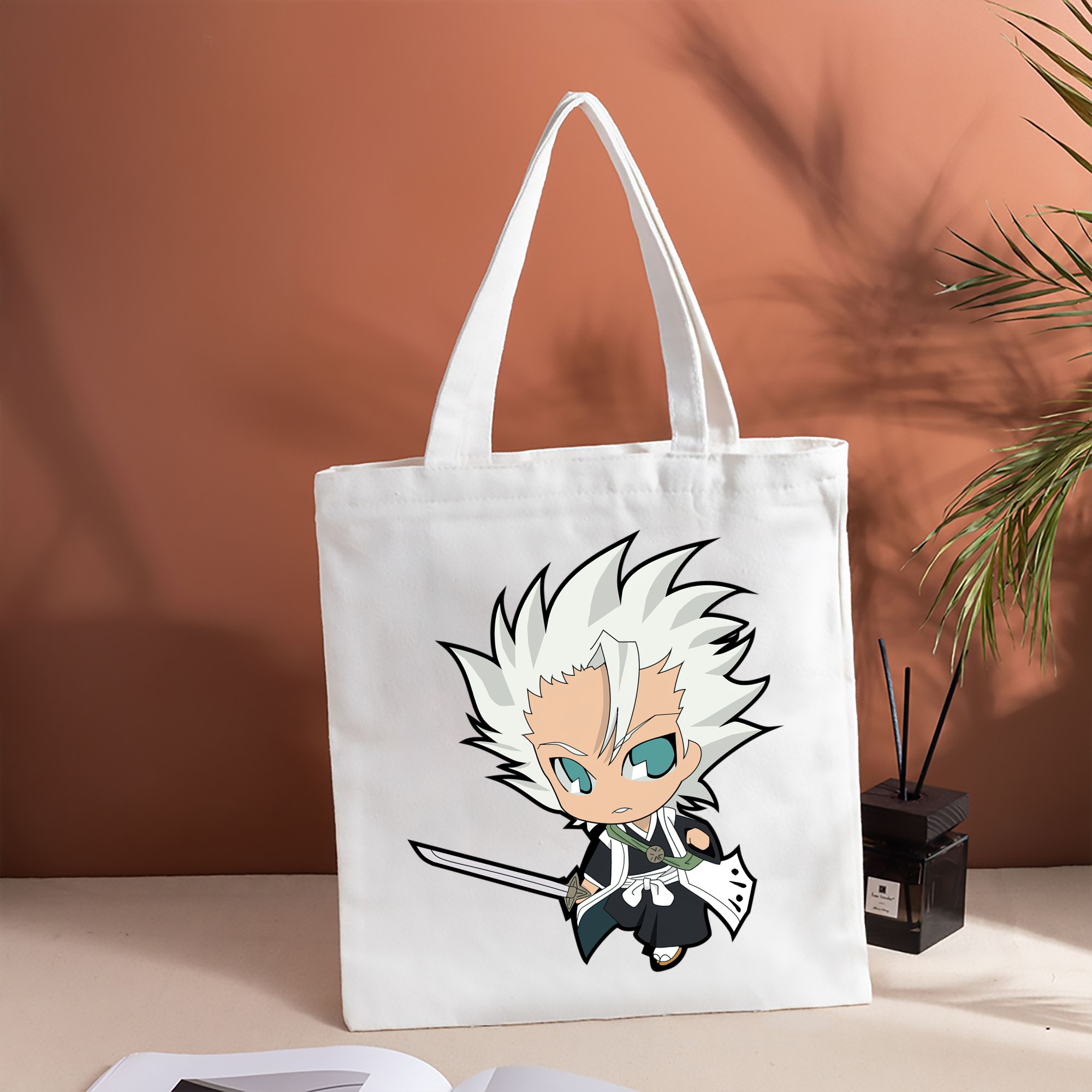 ブリーチ 日番谷冬獅郎（ひつがや とうしろう） BLEACH Hitsugaya Toushirou 縦型キャンバス生地手提げバッグ　トートバッグ