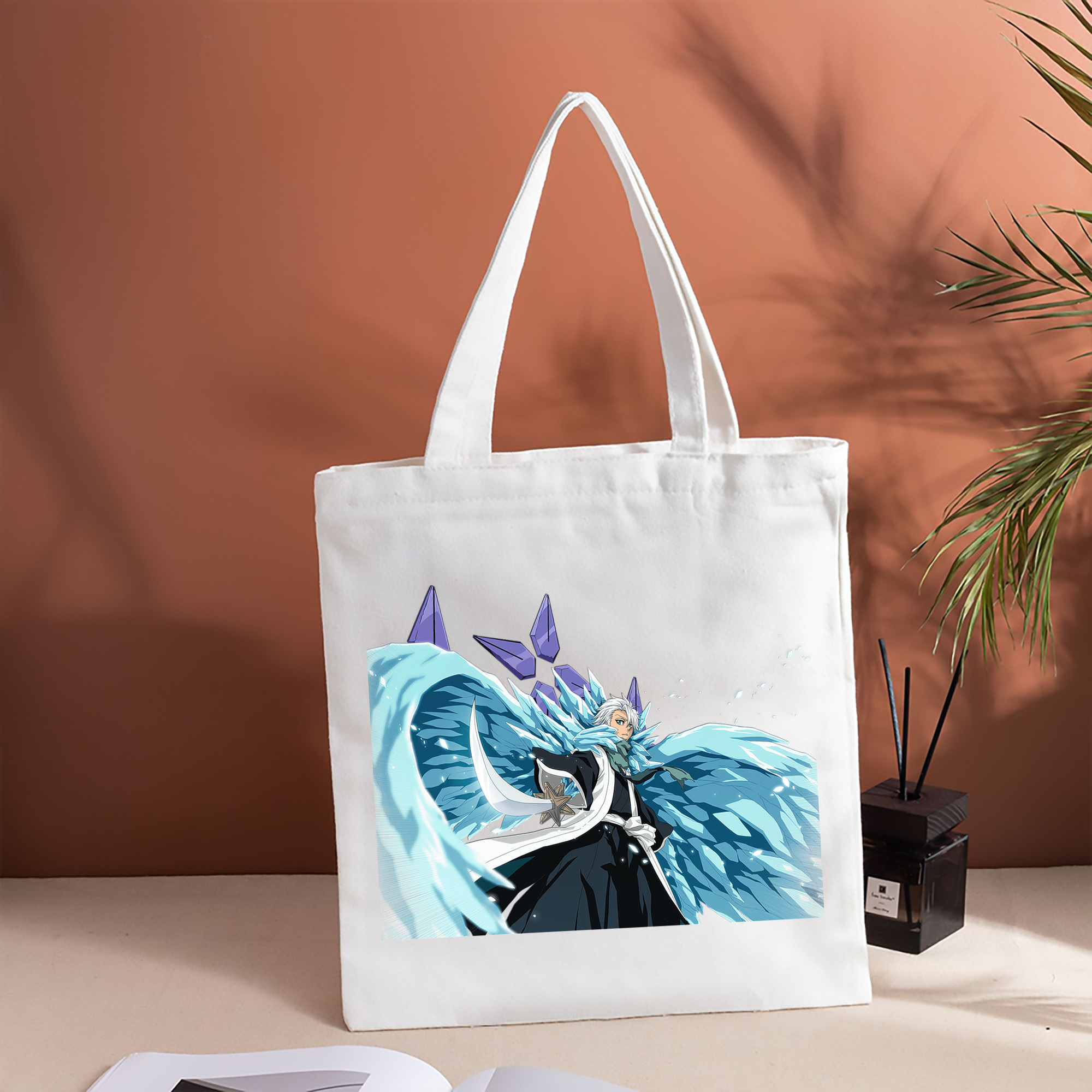 ブリーチ 日番谷冬獅郎（ひつがや とうしろう） BLEACH Hitsugaya Toushirou 縦型キャンバス生地手提げバッグ　トートバッグ