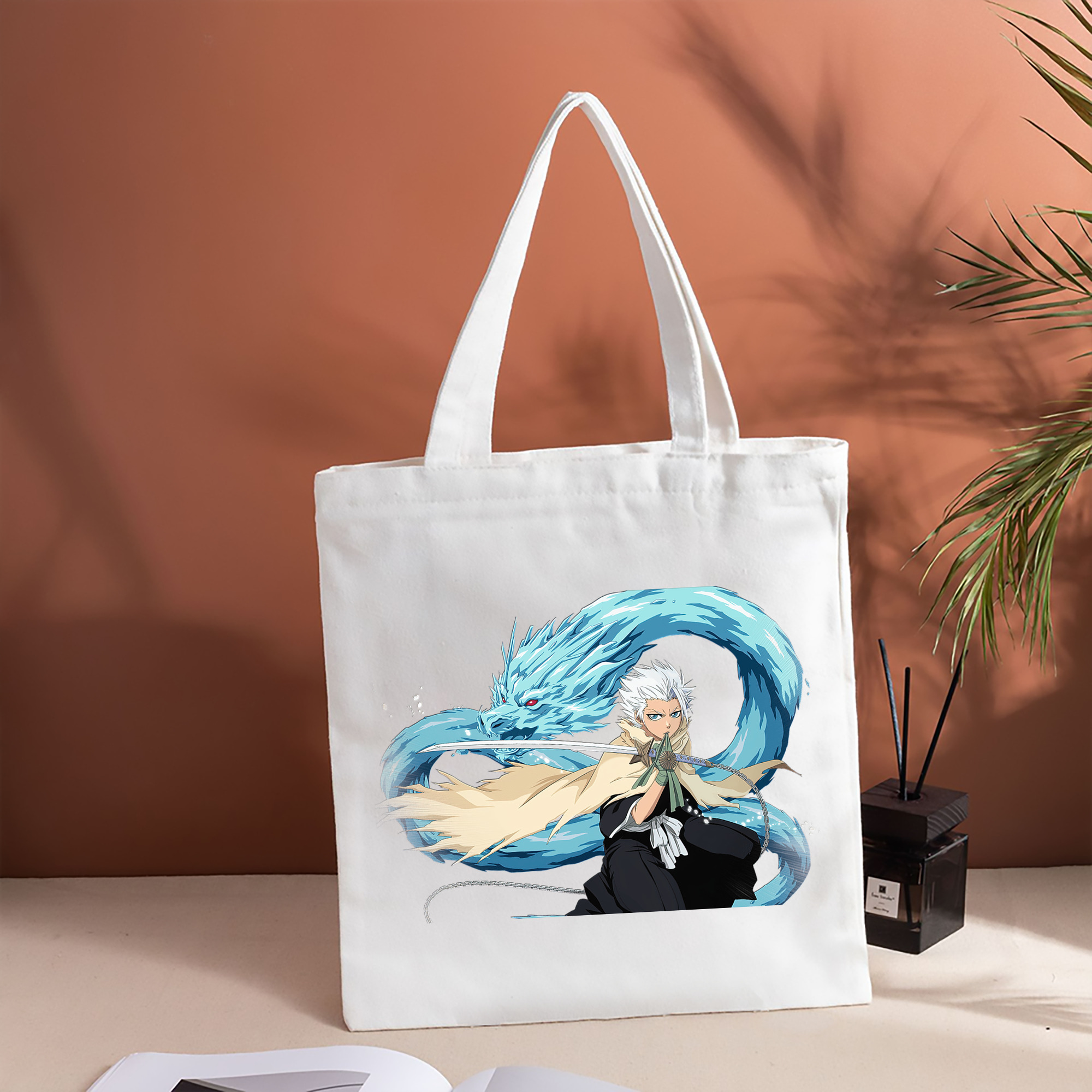 ブリーチ 日番谷冬獅郎（ひつがや とうしろう） BLEACH Hitsugaya Toushirou 縦型キャンバス生地手提げバッグ　トートバッグ