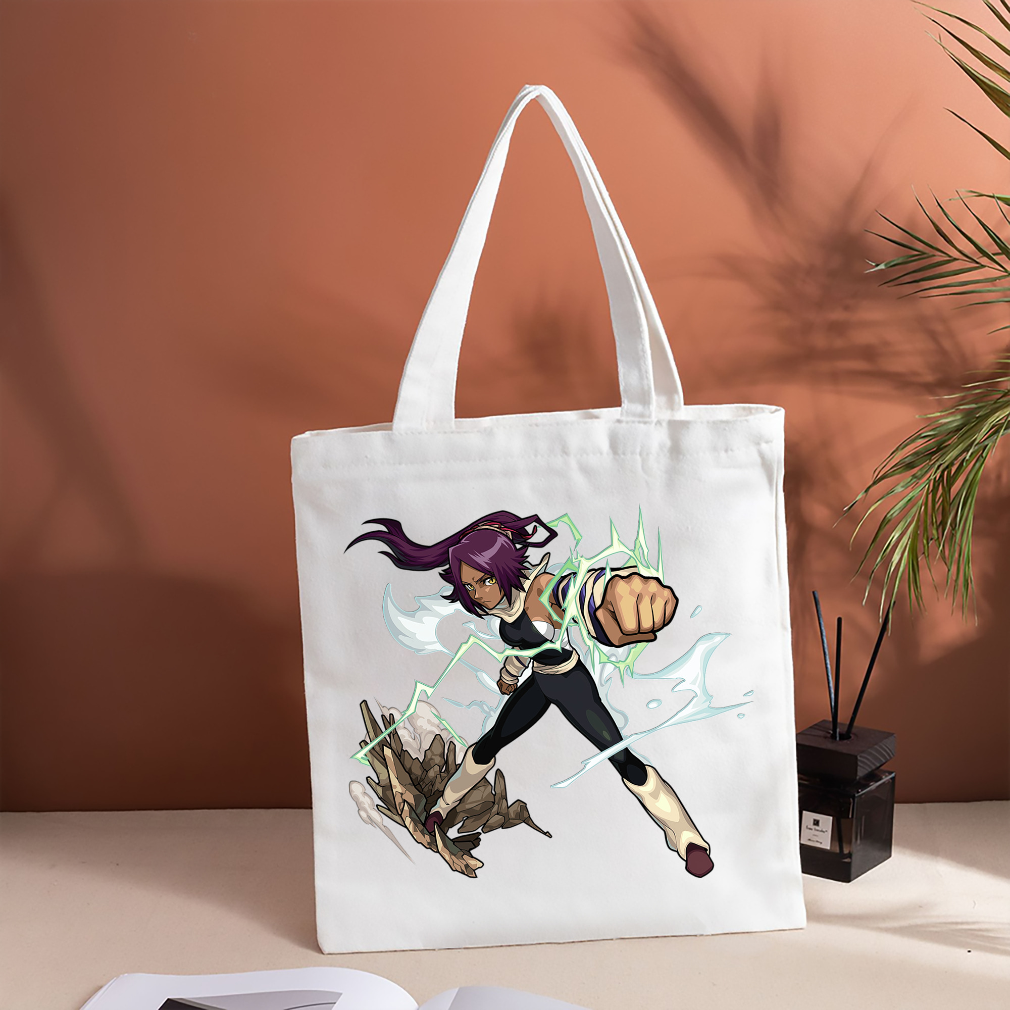 ブリーチ 四楓院 夜一（しほういん よるいち） BLEACH Shihouin Yoruichi 縦型キャンバス生地手提げバッグ　トートバッグ